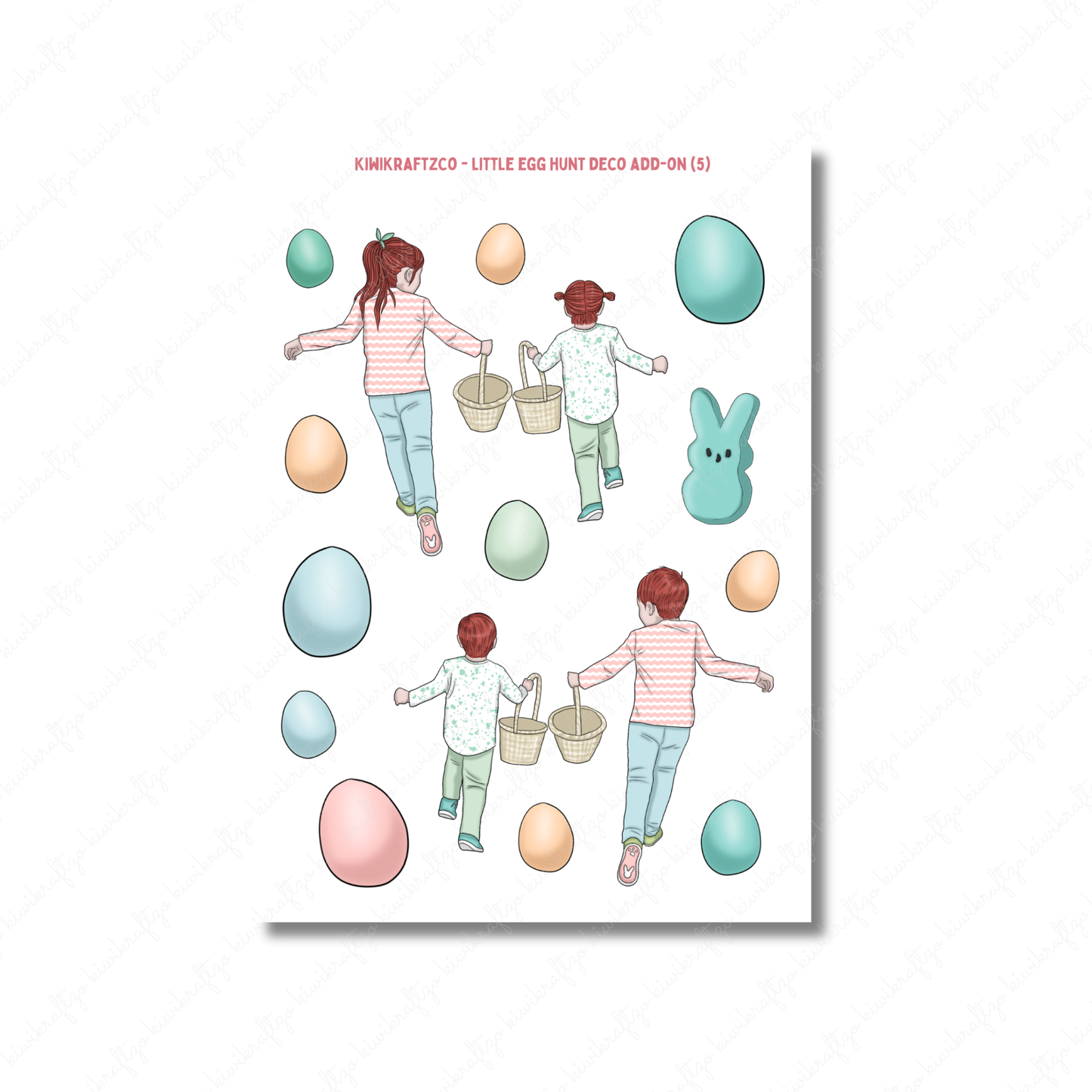 Little Egg Hunt PHYSICAL Sticker Kit - Standard Size