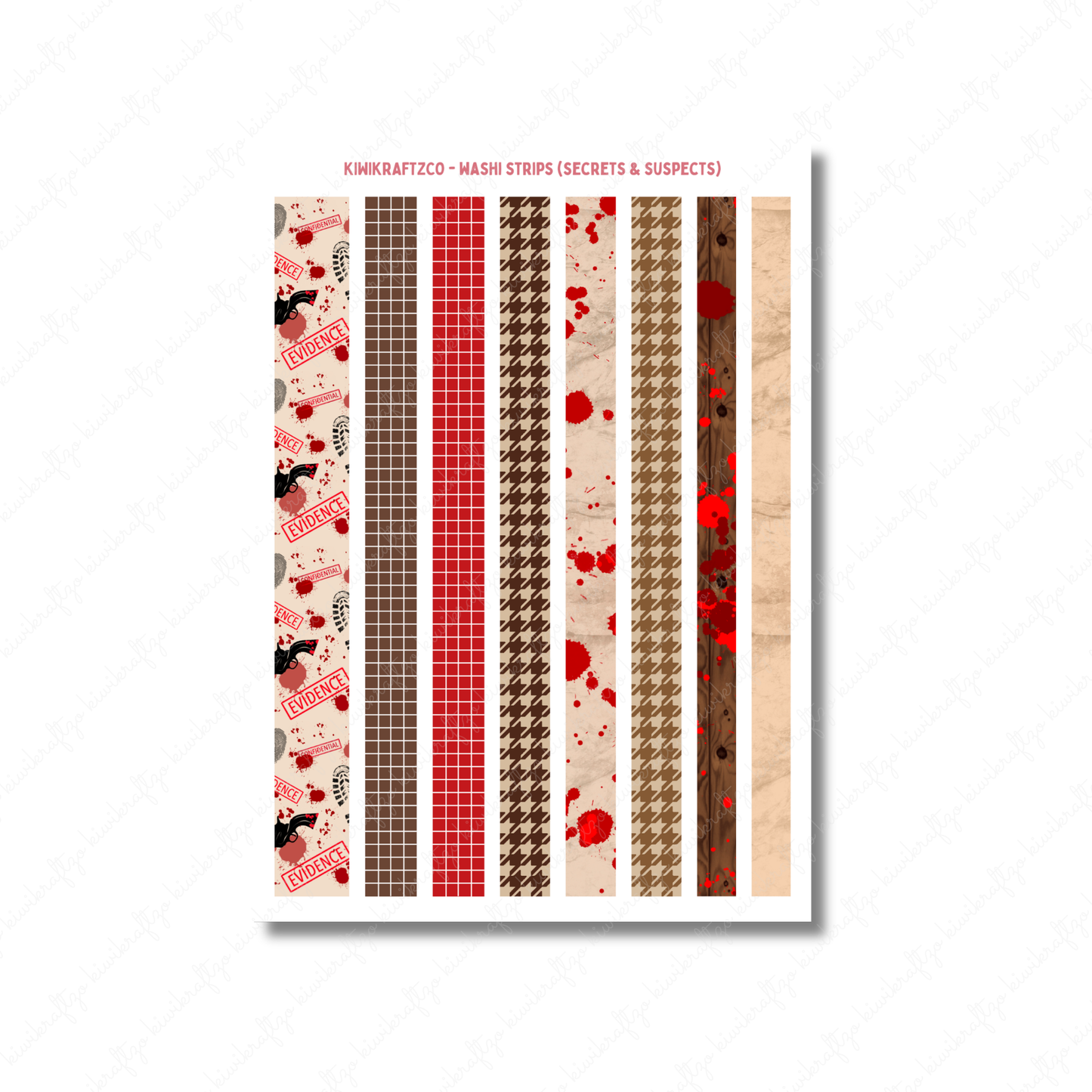 Secrets & Suspects Washi Strips