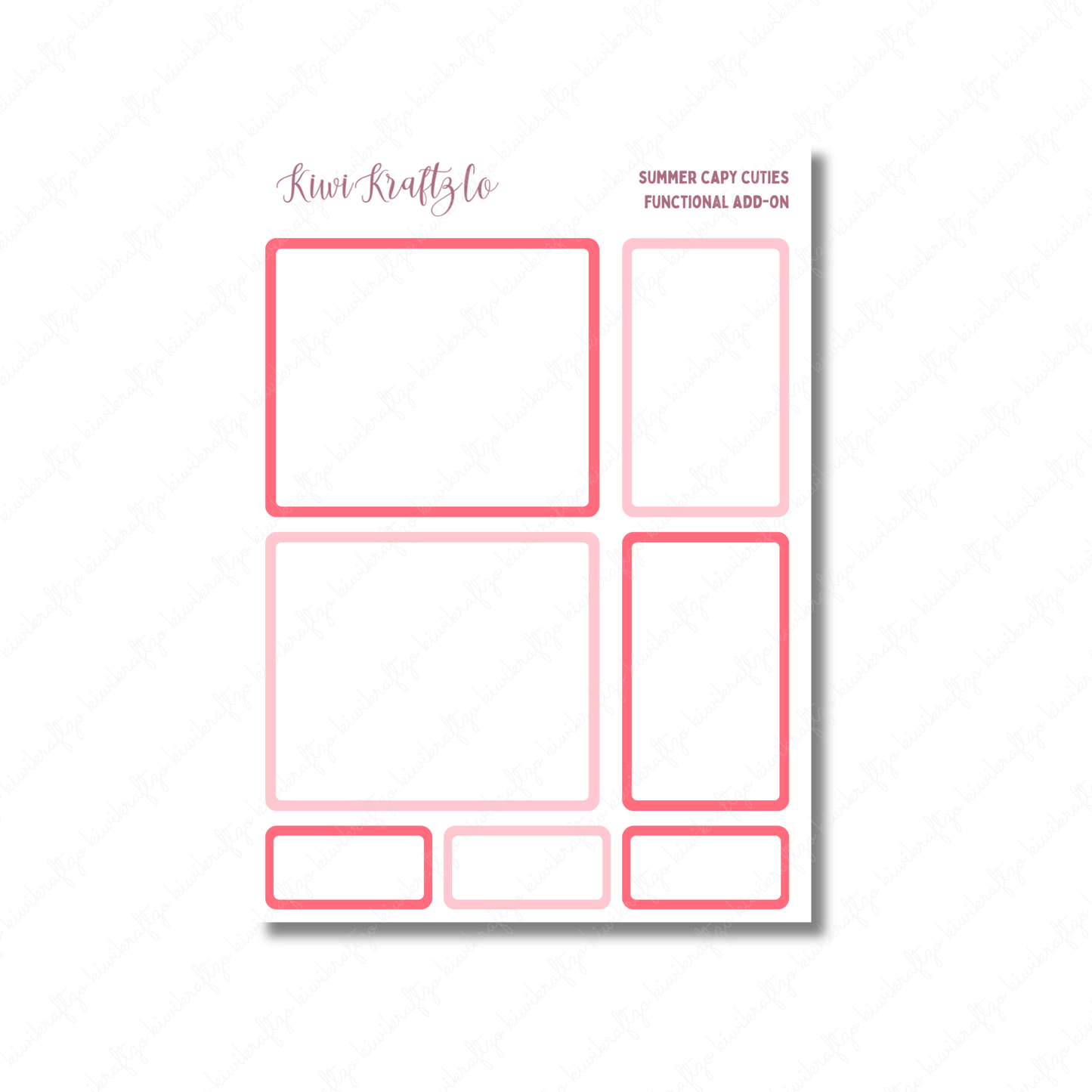Summer Capy Cuties PHYSICAL Sticker Kit - Standard Size