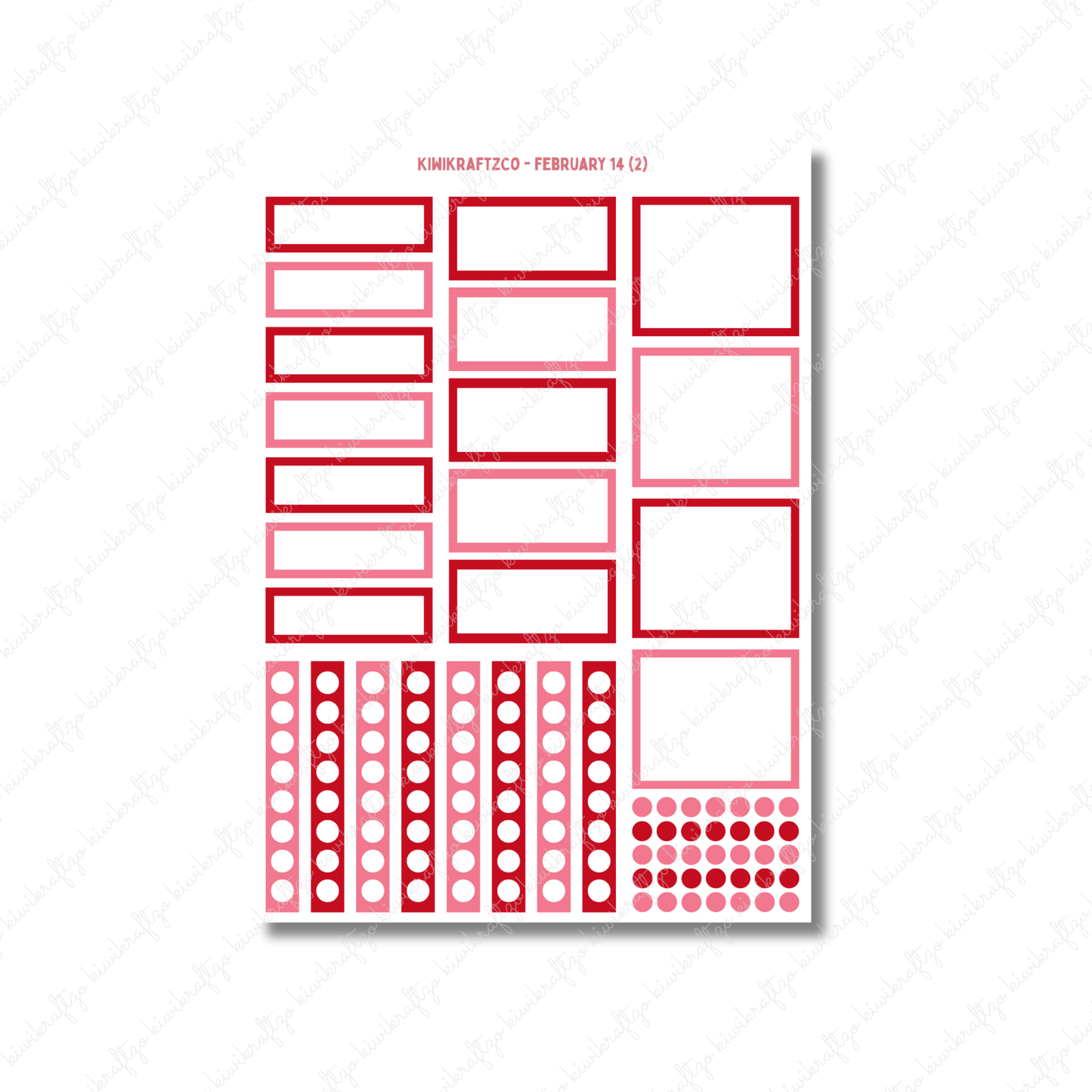 February 14 PHYSICAL Sticker Kit - Petite Size