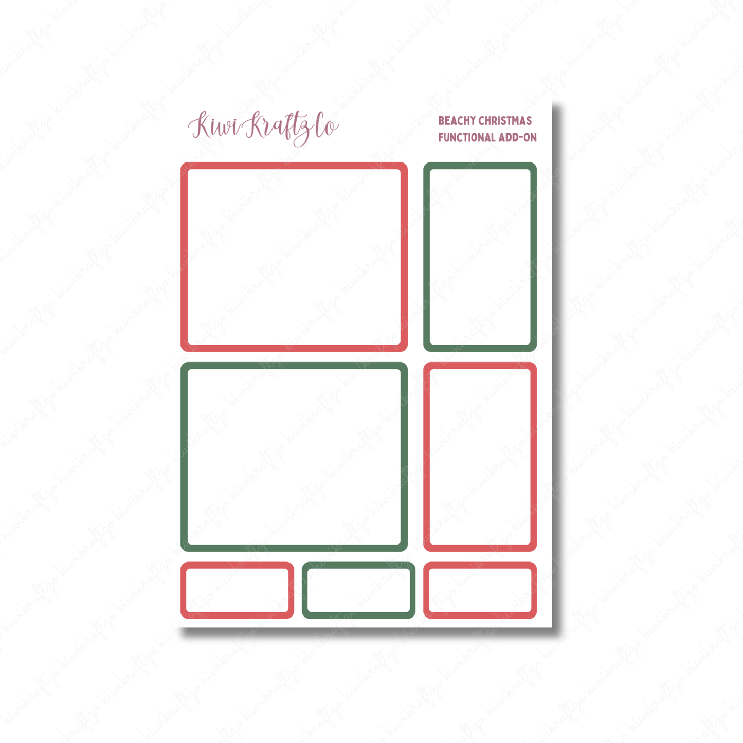 Beachy Christmas PHYSICAL Sticker Kit - Petite Size