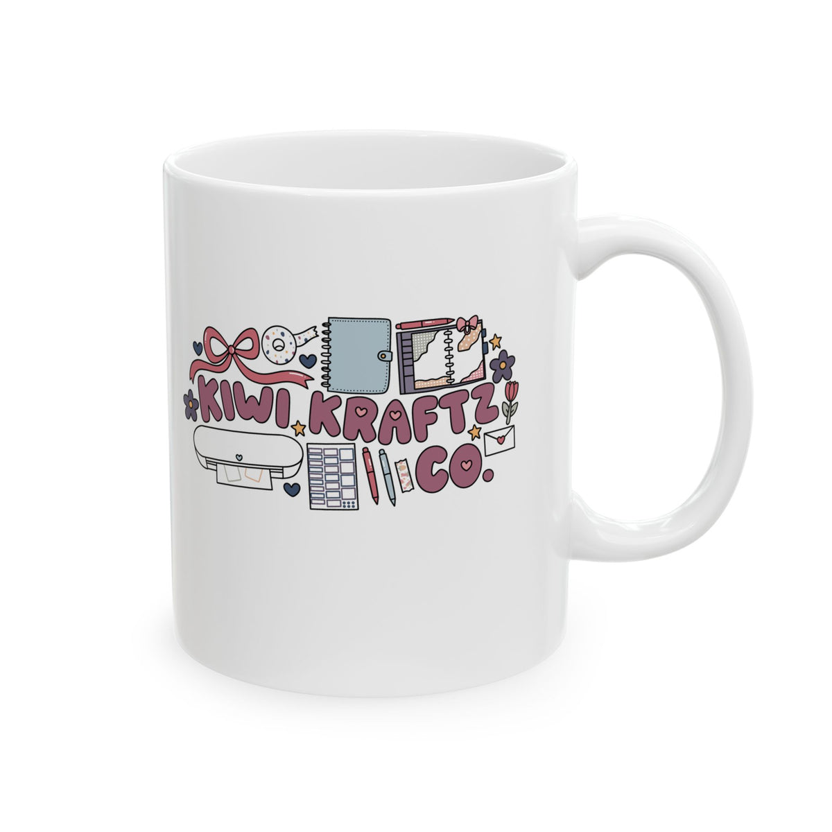 KiwiKraftzCo Doodles Ceramic Mug, 11oz or 15oz