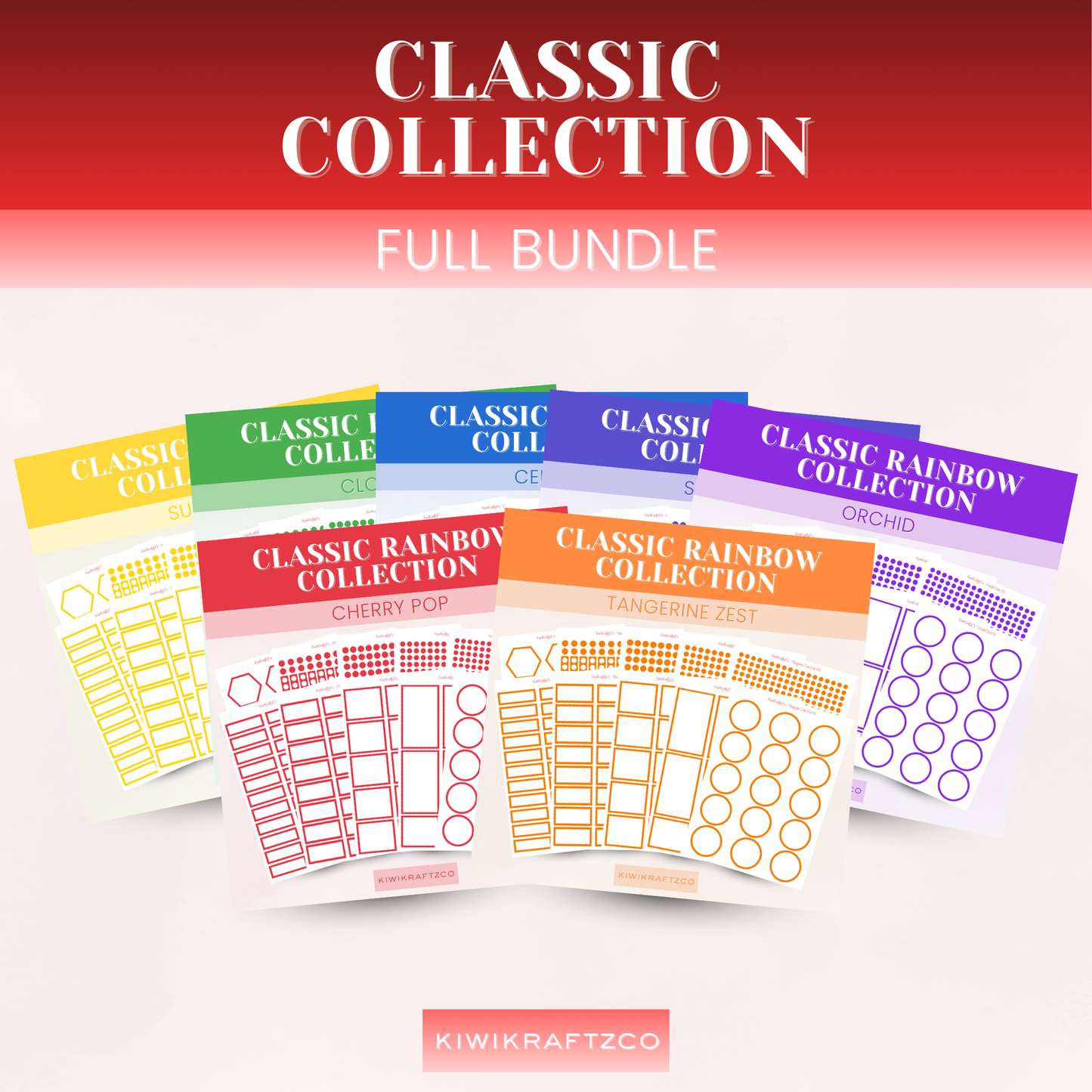 Functional Shapes – Full Collection Digital Bundle (Classic Rainbow, Jewel Tones, Pastel)