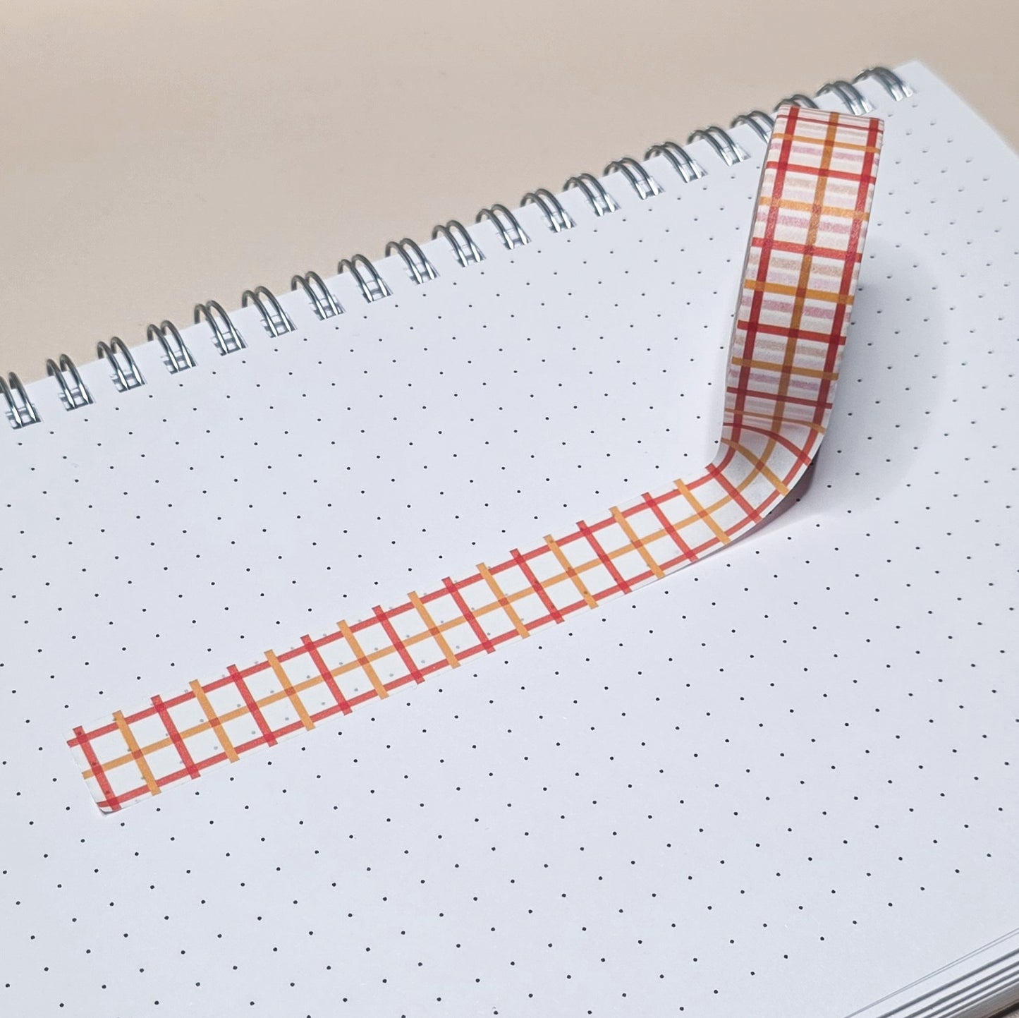 Orange Plaid Washi Tape - 15mm