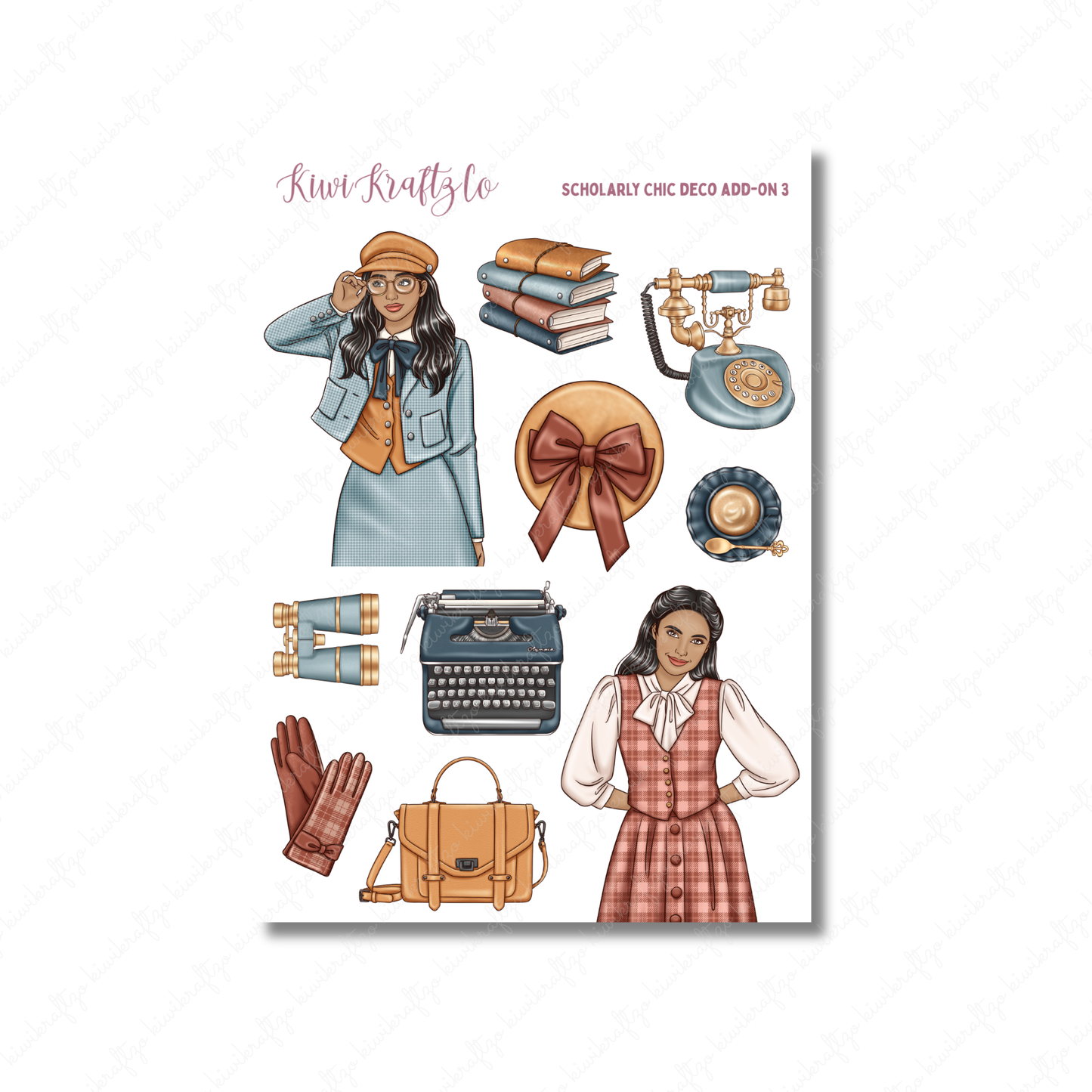 Scholarly Chic PHYSICAL Sticker Kit - Petite Size
