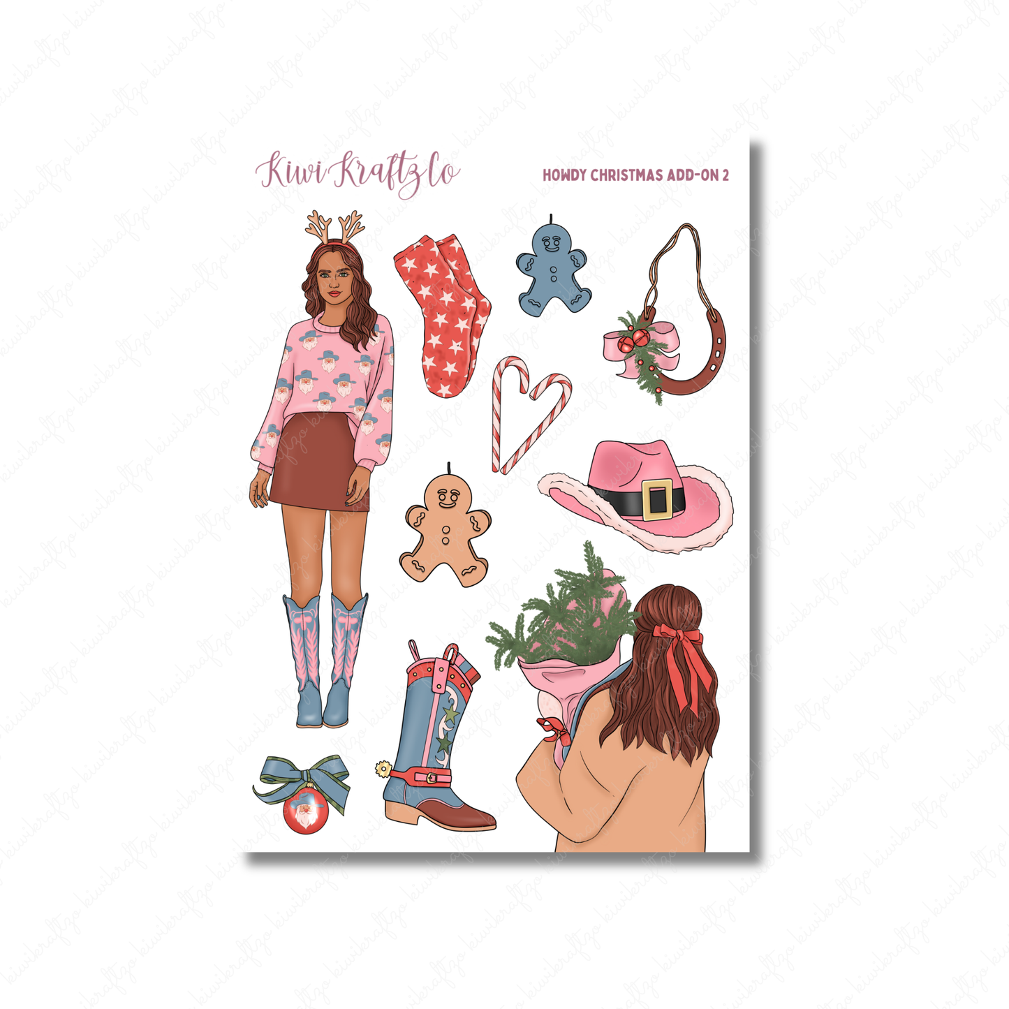 Howdy Christmas PHYSICAL Sticker Kit - Petite Size