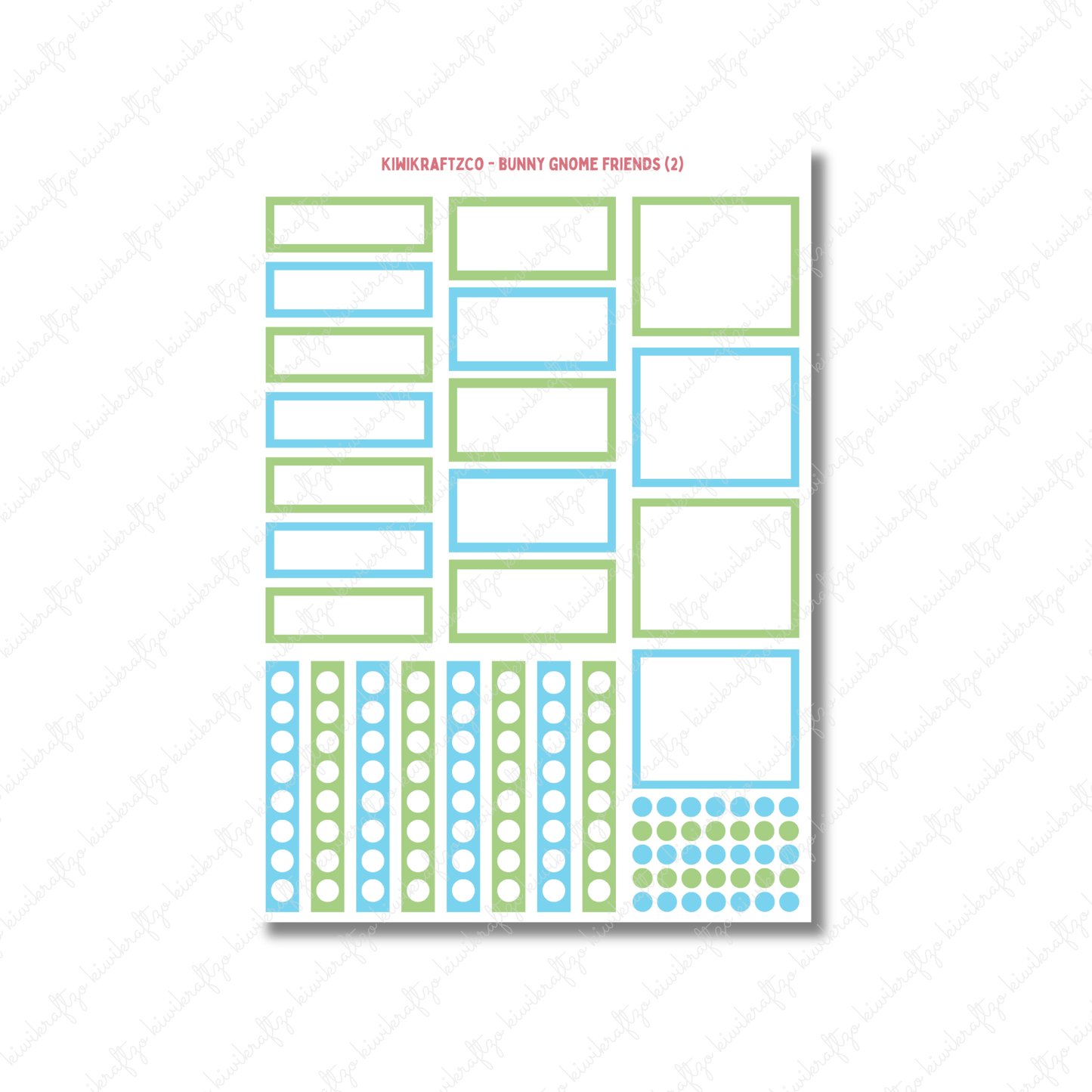 Bunny Gnome Friends PHYSICAL Sticker Kit - Petite Size