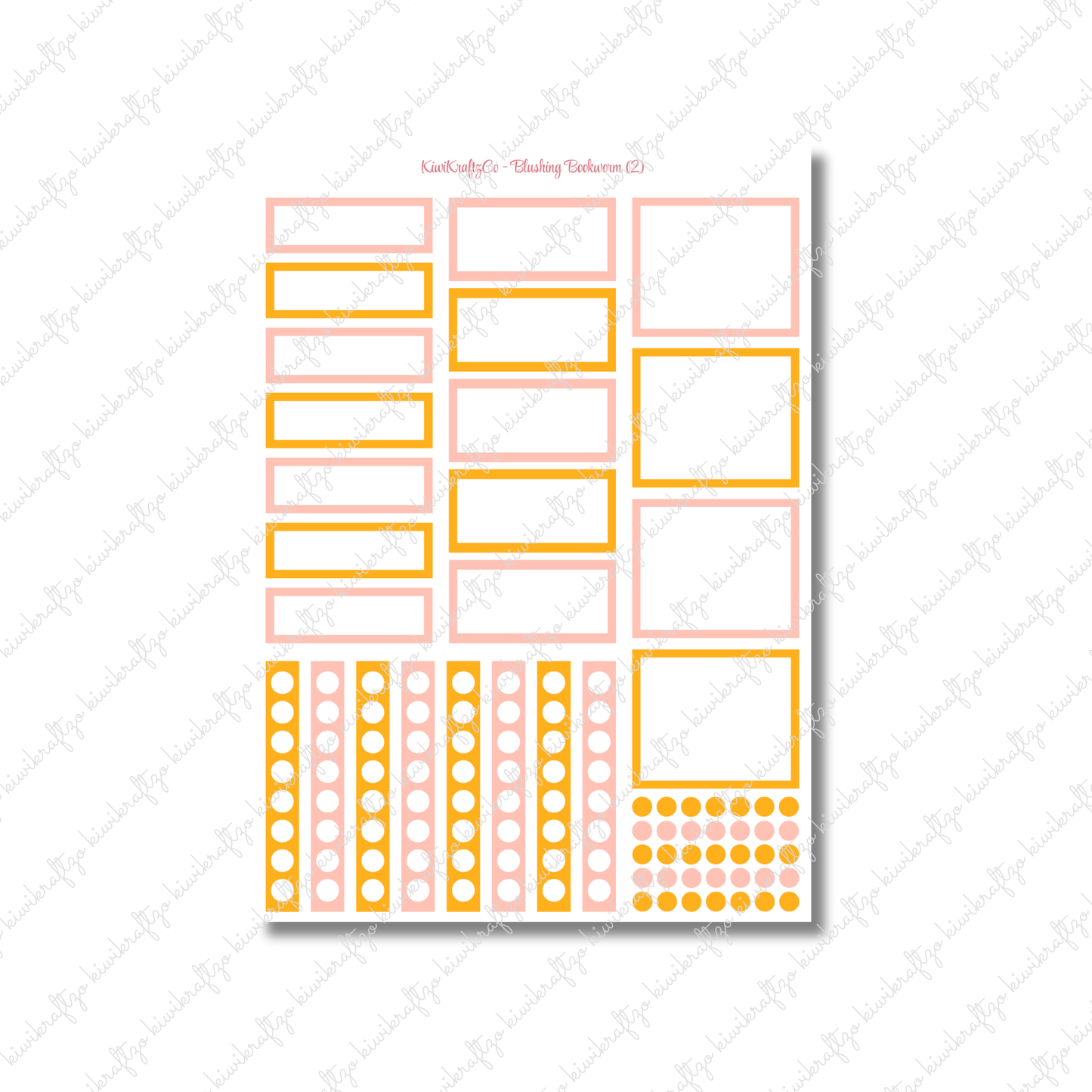 Blushing Bookworm PHYSICAL Sticker Kit - Standard Size