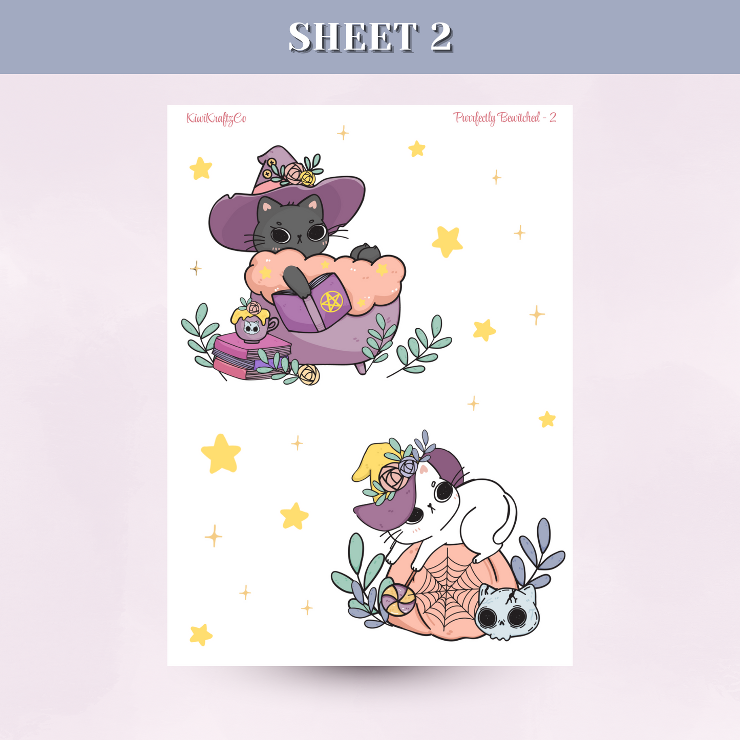 Purrfectly Bewitched PHYSICAL Sticker Kit - Standard Size