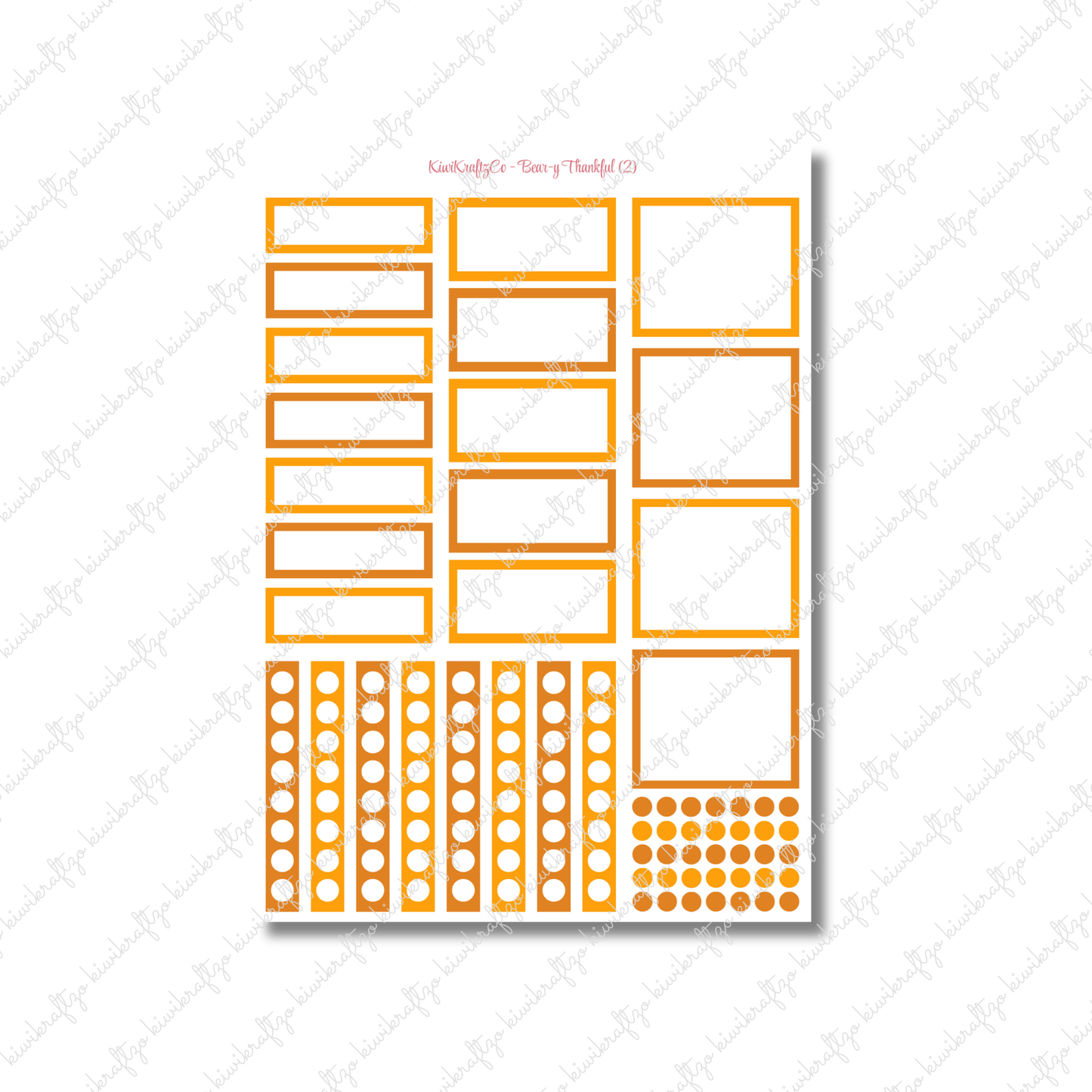 Bear-y Thankful PHYSICAL Sticker Kit - Standard Size