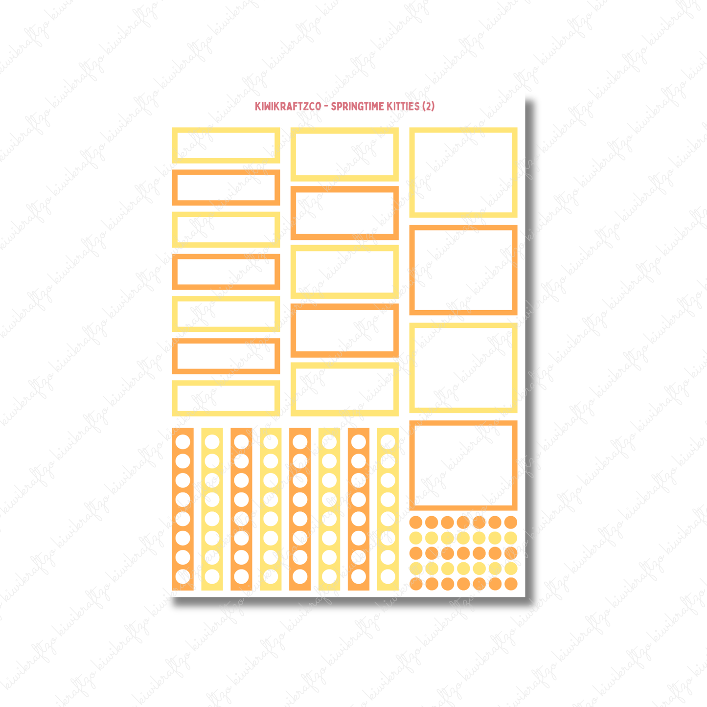 Springtime Kitties PHYSICAL Sticker Kit - Petite Size