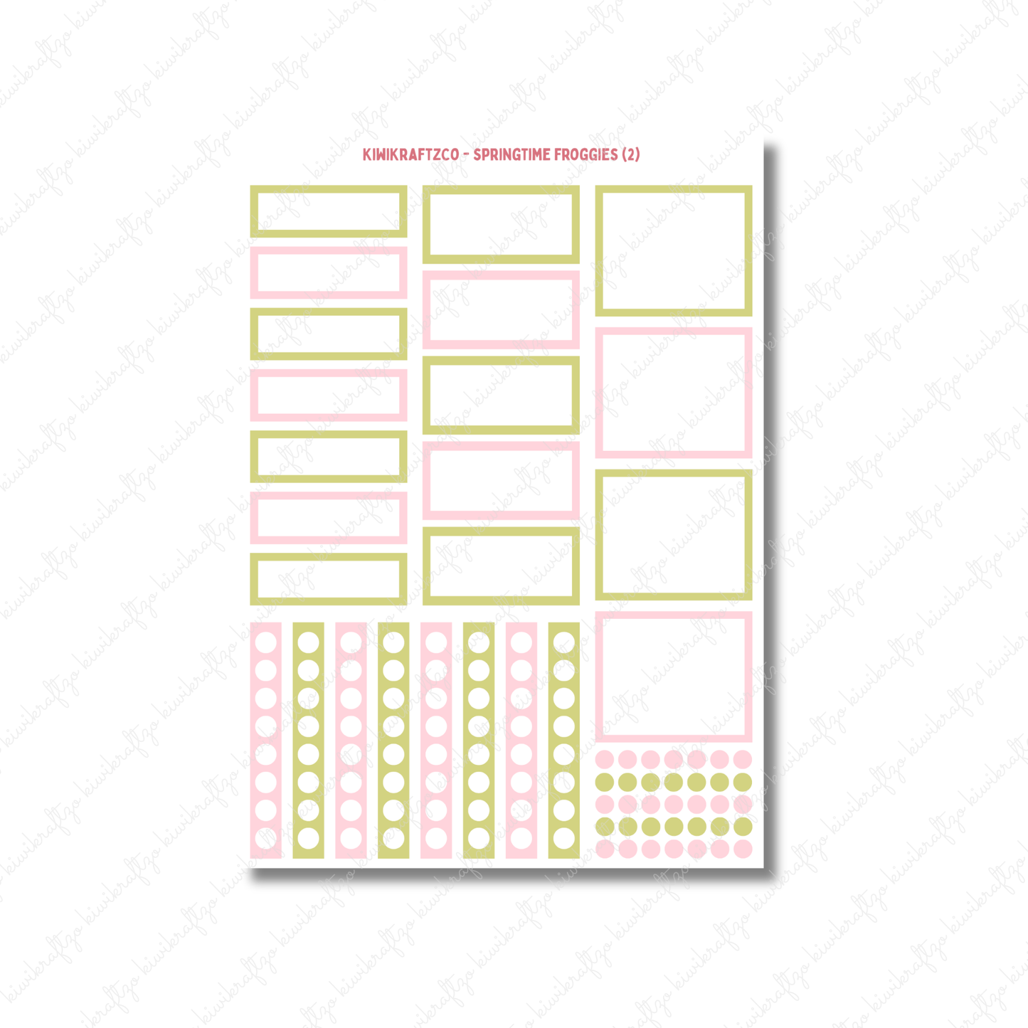 Springtime Froggies PHYSICAL Sticker Kit - Standard Size