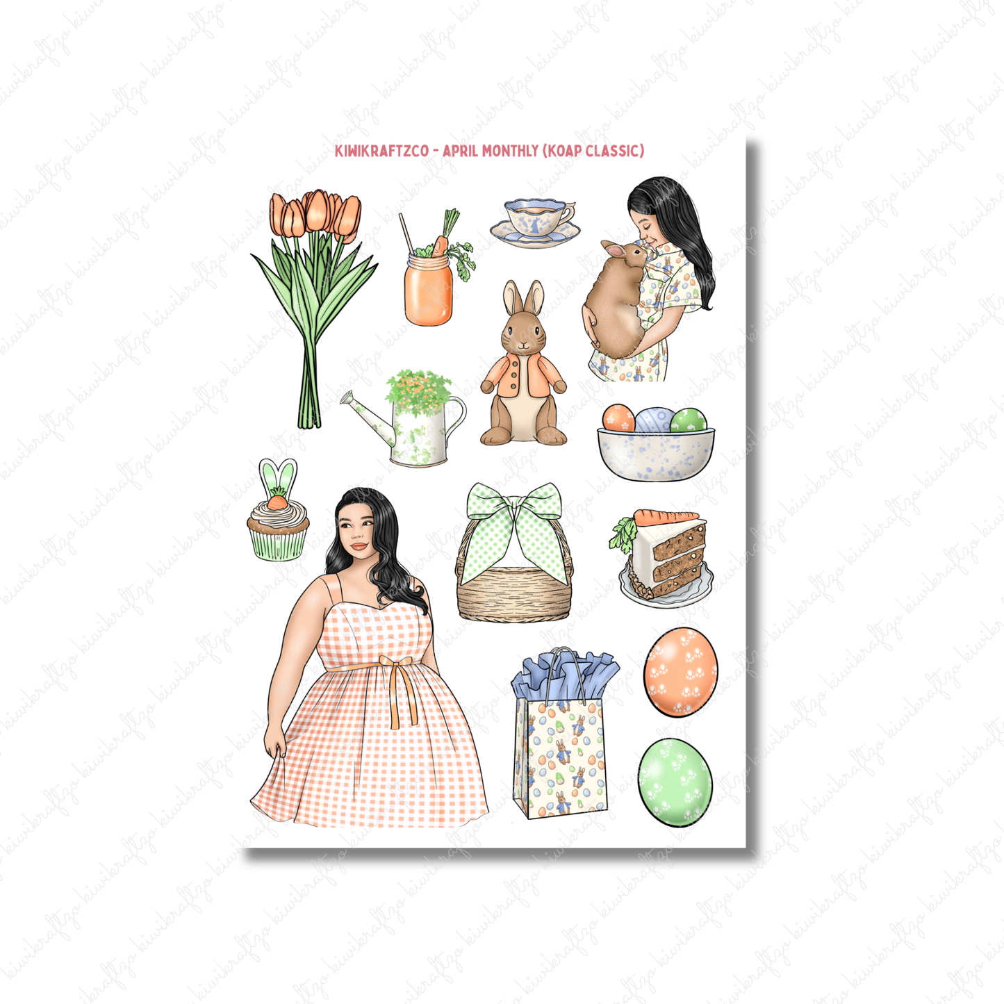 April Monthly Sticker Kit - Classic 7 x 9