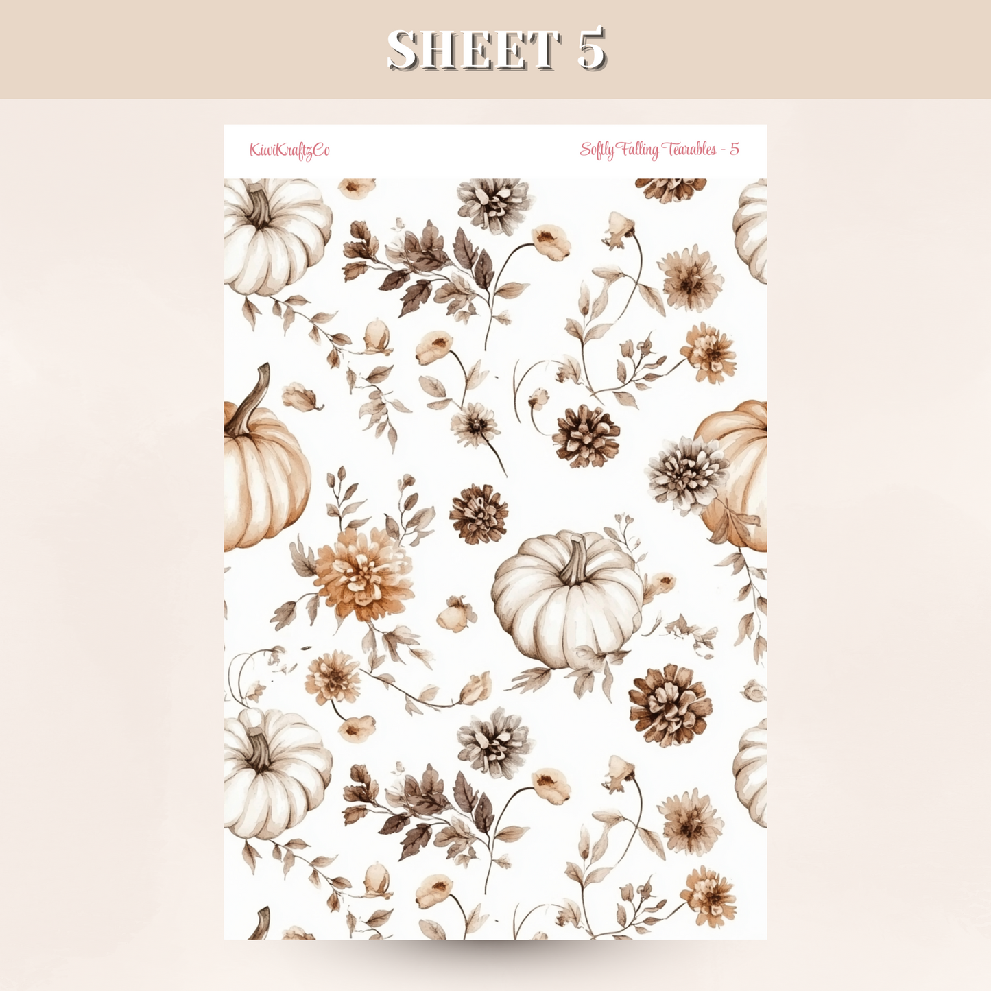 Softly Falling Tearable Sticker Sheets