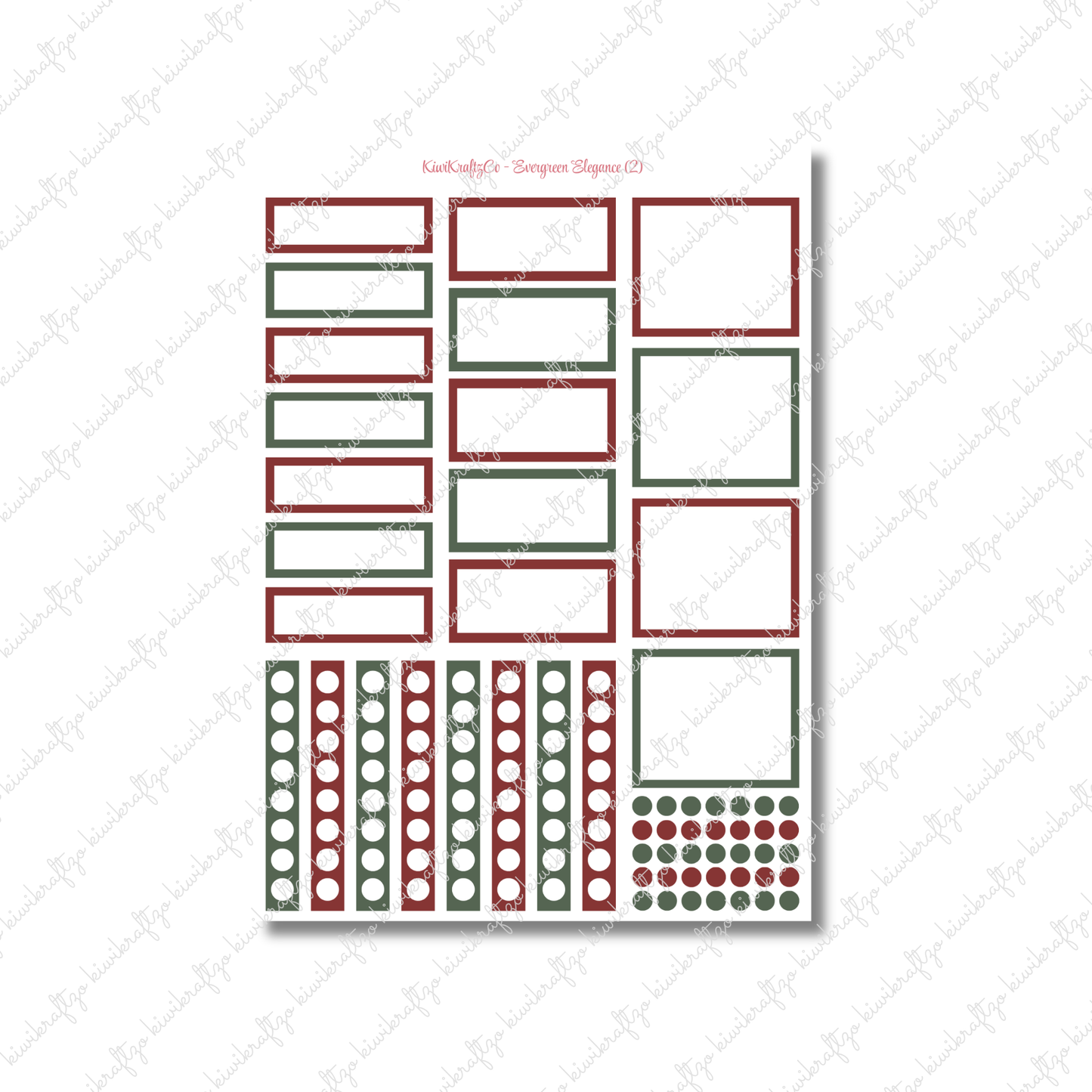 Evergreen Elegance PHYSICAL Sticker Kit - Standard Size