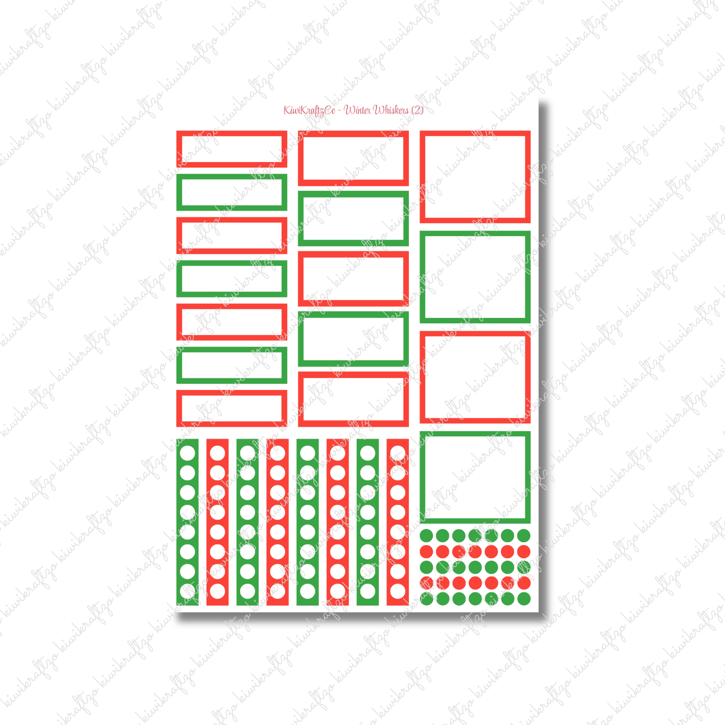 Winter Whiskers PHYSICAL Sticker Kit - Standard Size