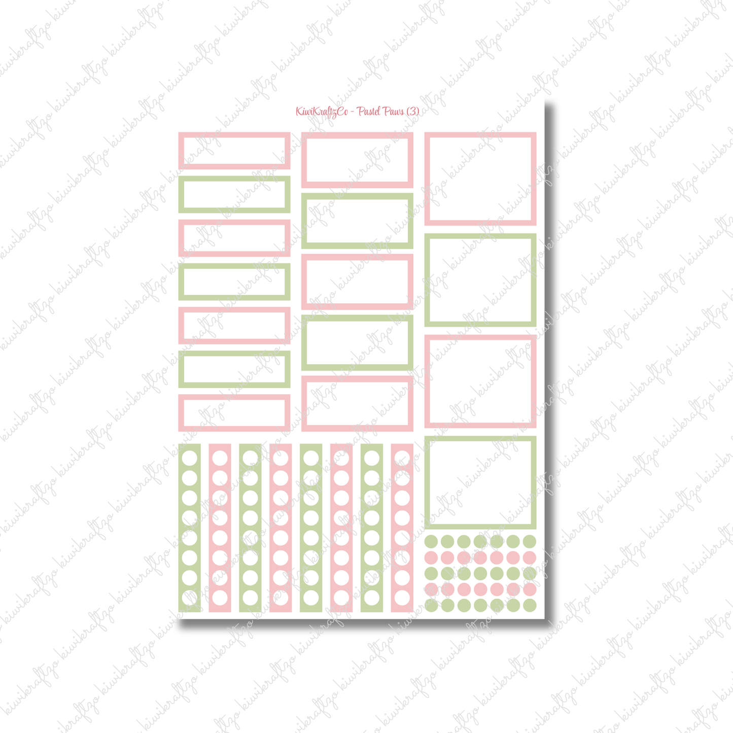 Pastel Paws PHYSICAL Sticker Kit - Standard Size