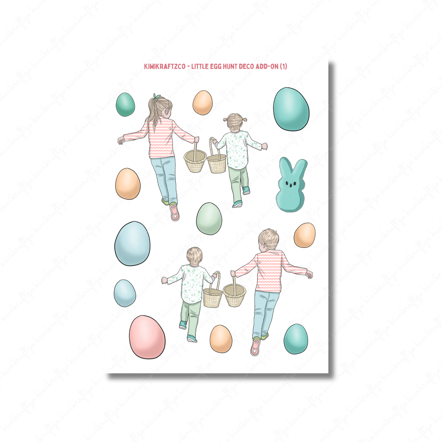 Little Egg Hunt PHYSICAL Sticker Kit - Standard Size