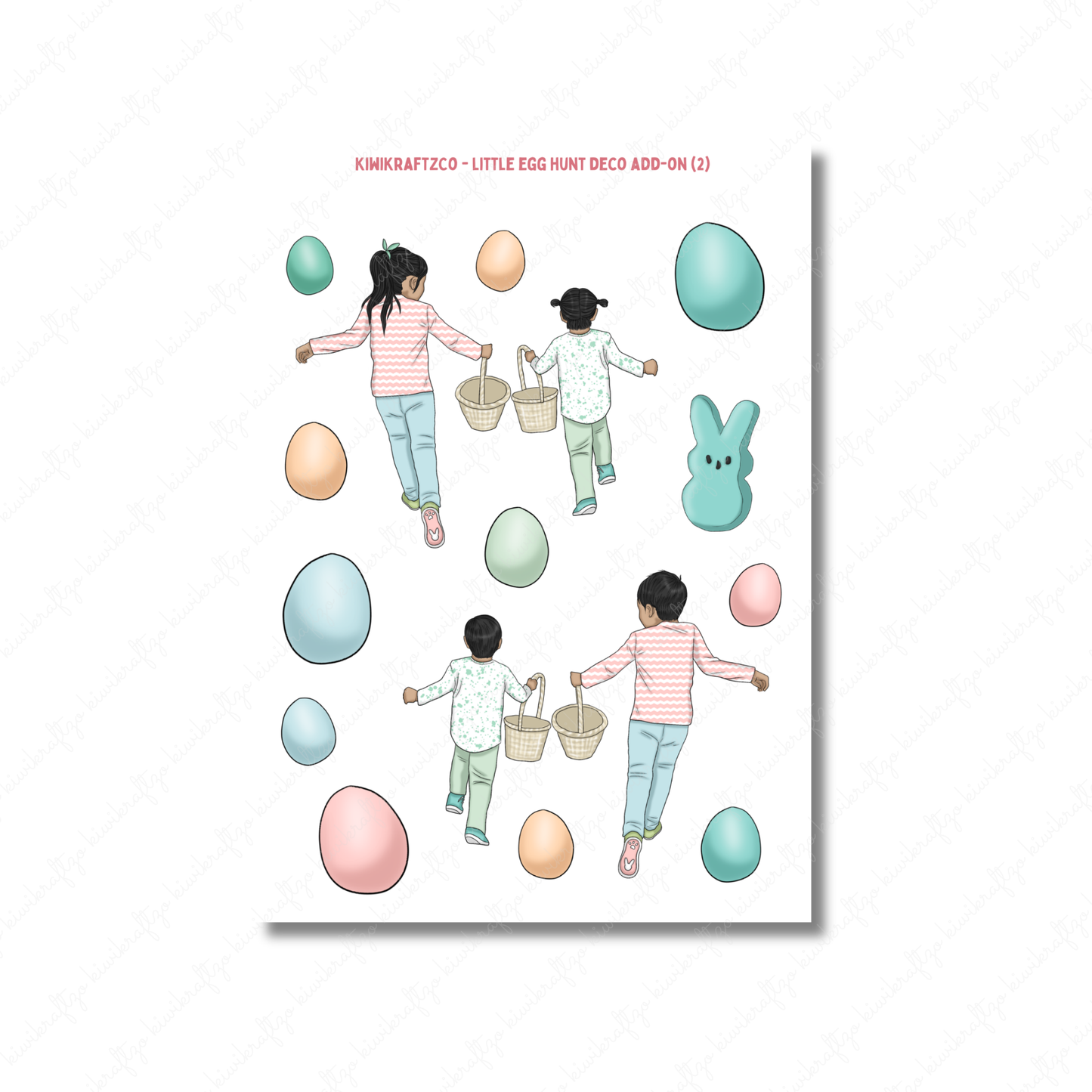 Little Egg Hunt PHYSICAL Sticker Kit - Standard Size