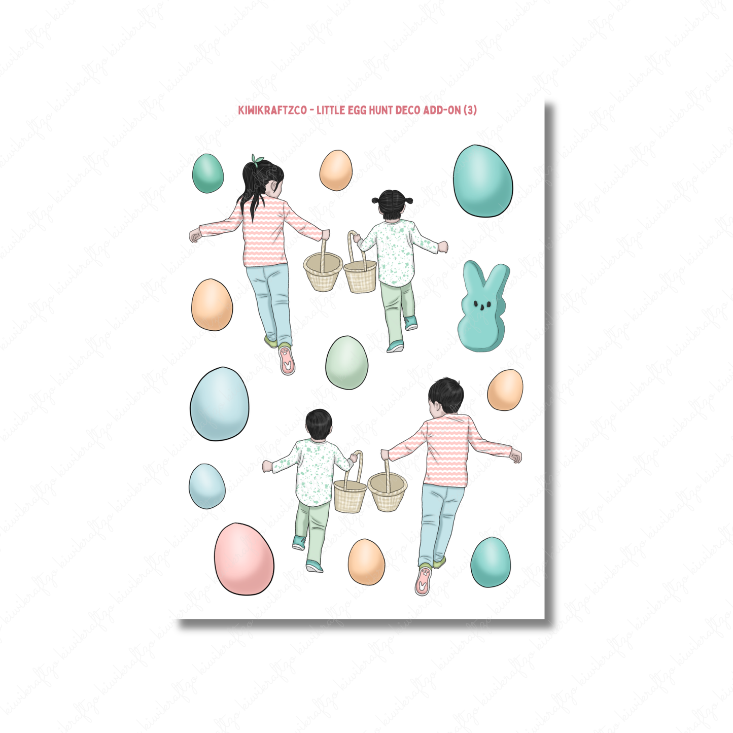 Little Egg Hunt PHYSICAL Sticker Kit - Standard Size