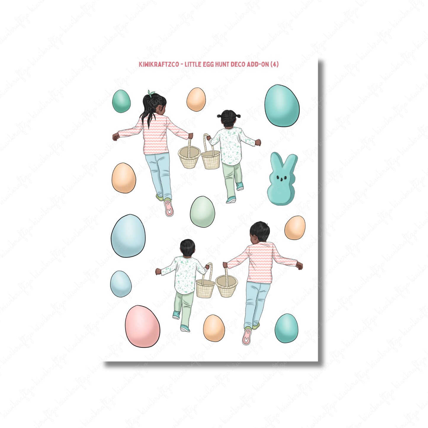 Little Egg Hunt PHYSICAL Sticker Kit - Standard Size