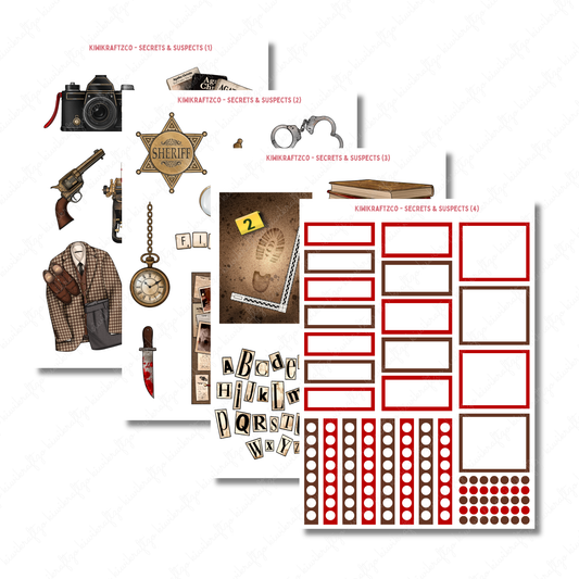Secrets & Suspects PHYSICAL Sticker Kit - Standard Size