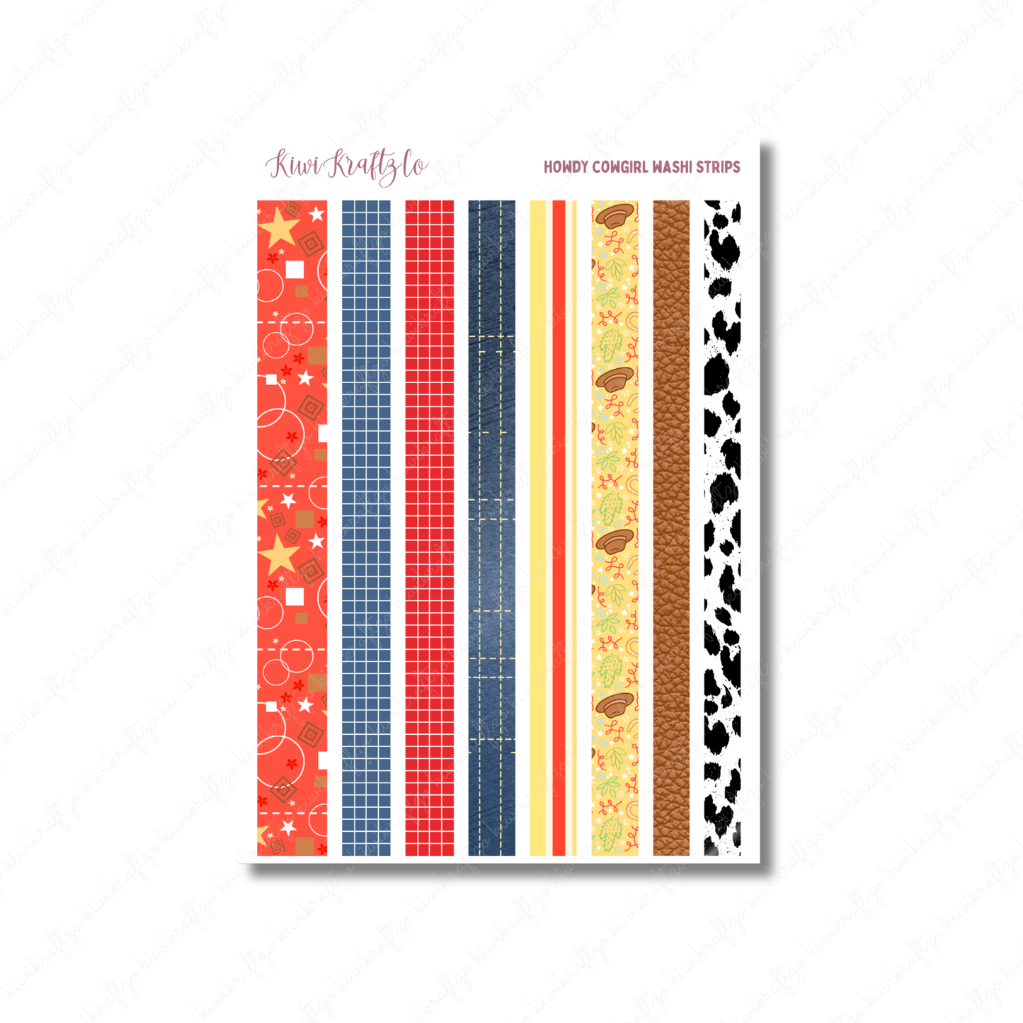 Howdy Cowgirl Washi Strips