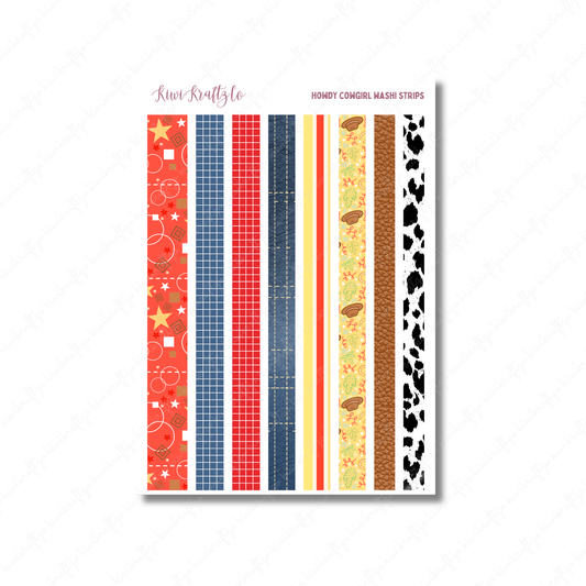 Howdy Cowgirl Washi Strips