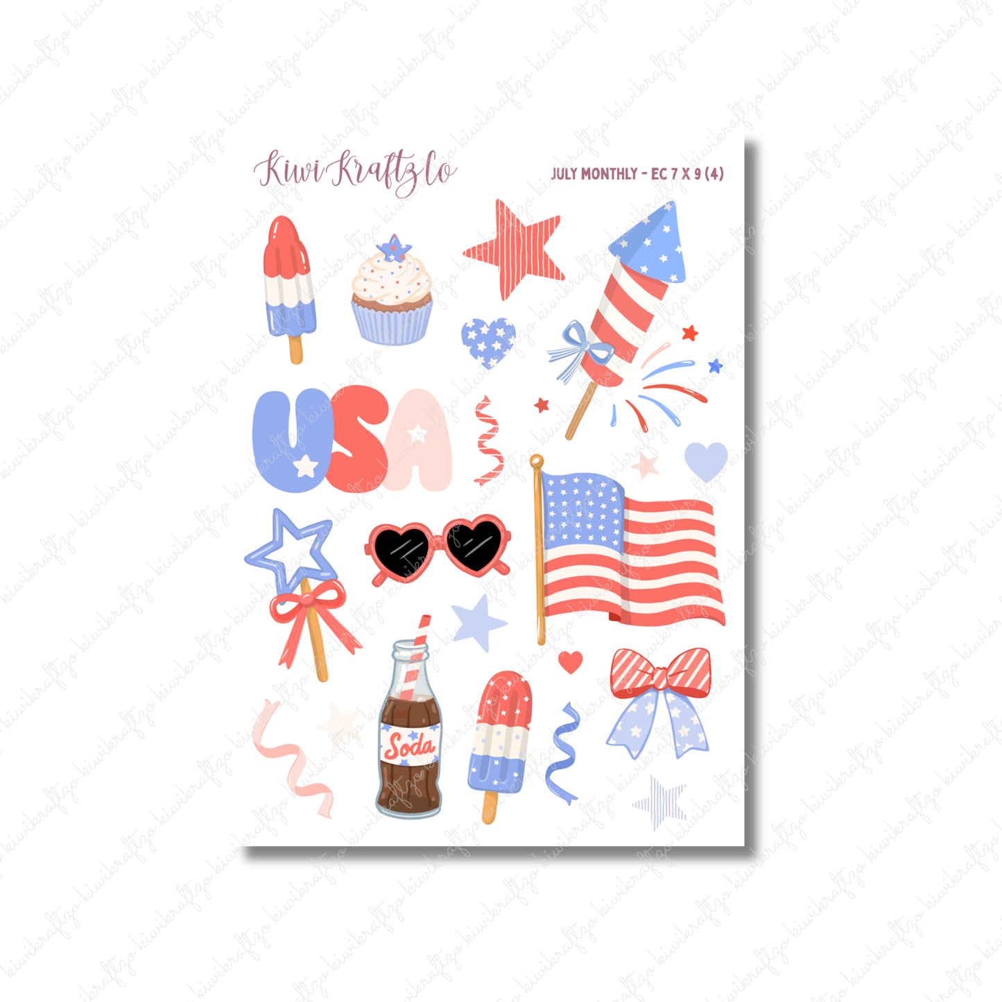 July Monthly Kit - Erin Condren 7 x 9