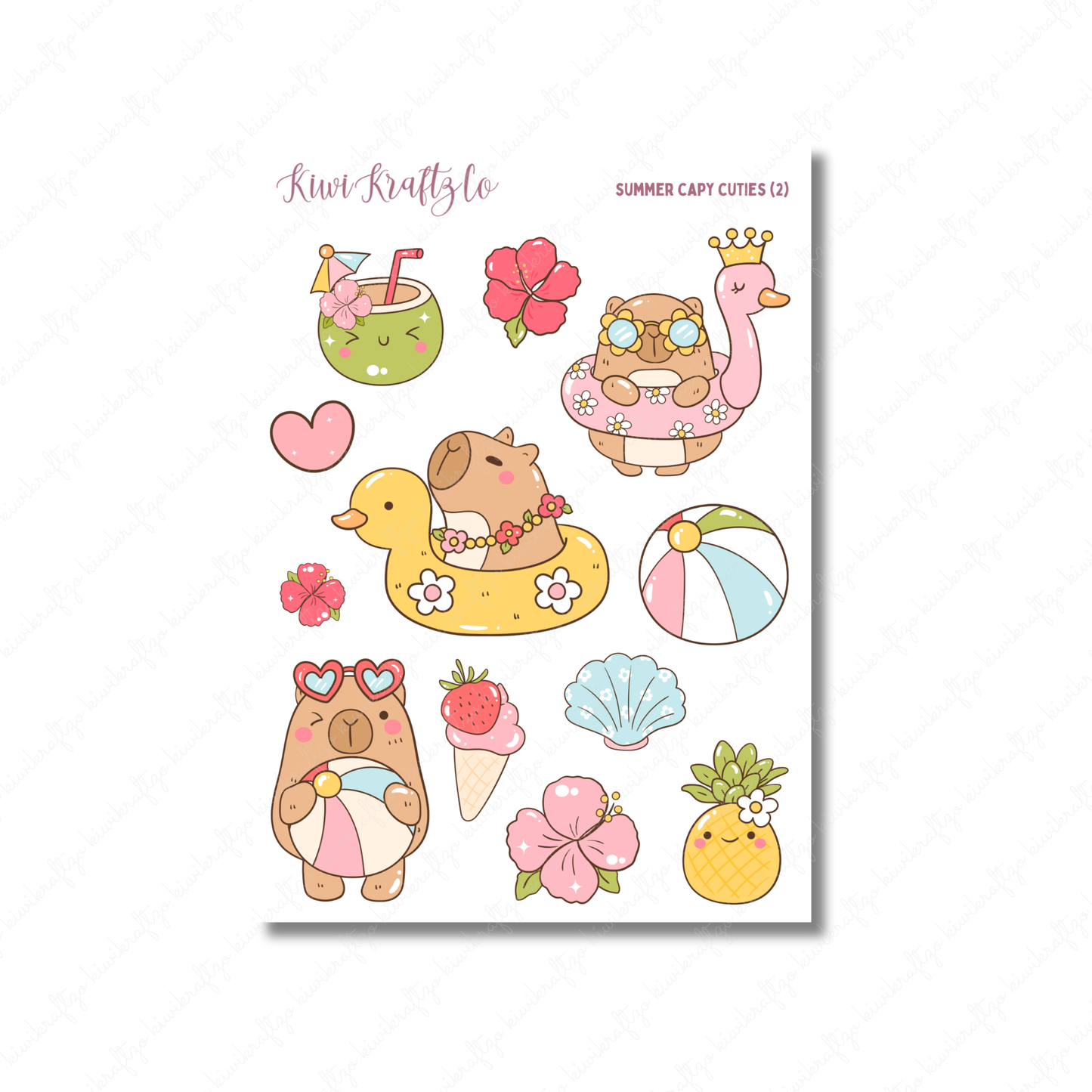 Summer Capy Cuties DIGITAL Bundle