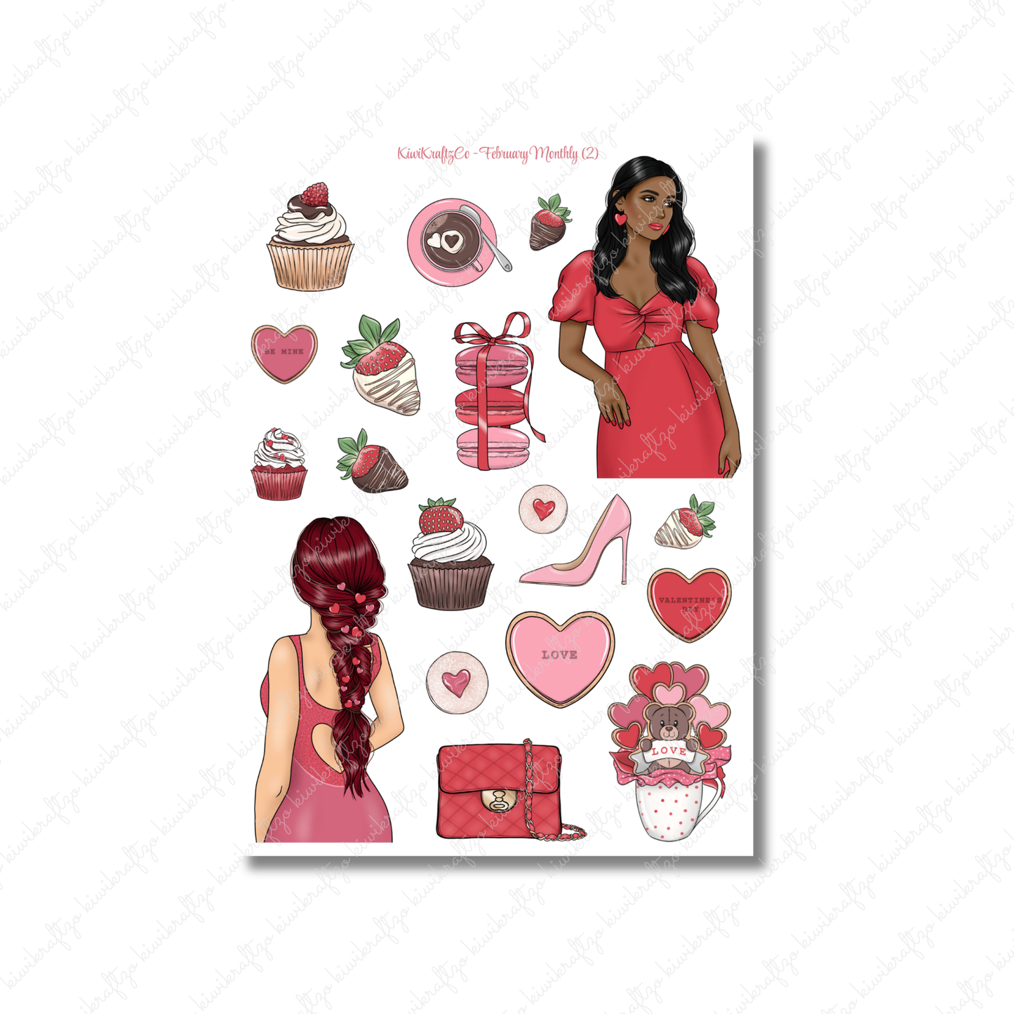 February Monthly Sticker Kit - Hobo Weeks