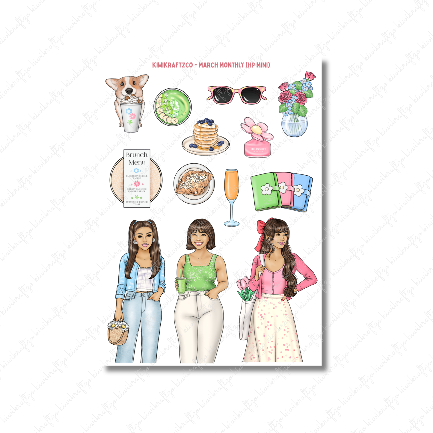 March Monthly Sticker Kit - HP Mini