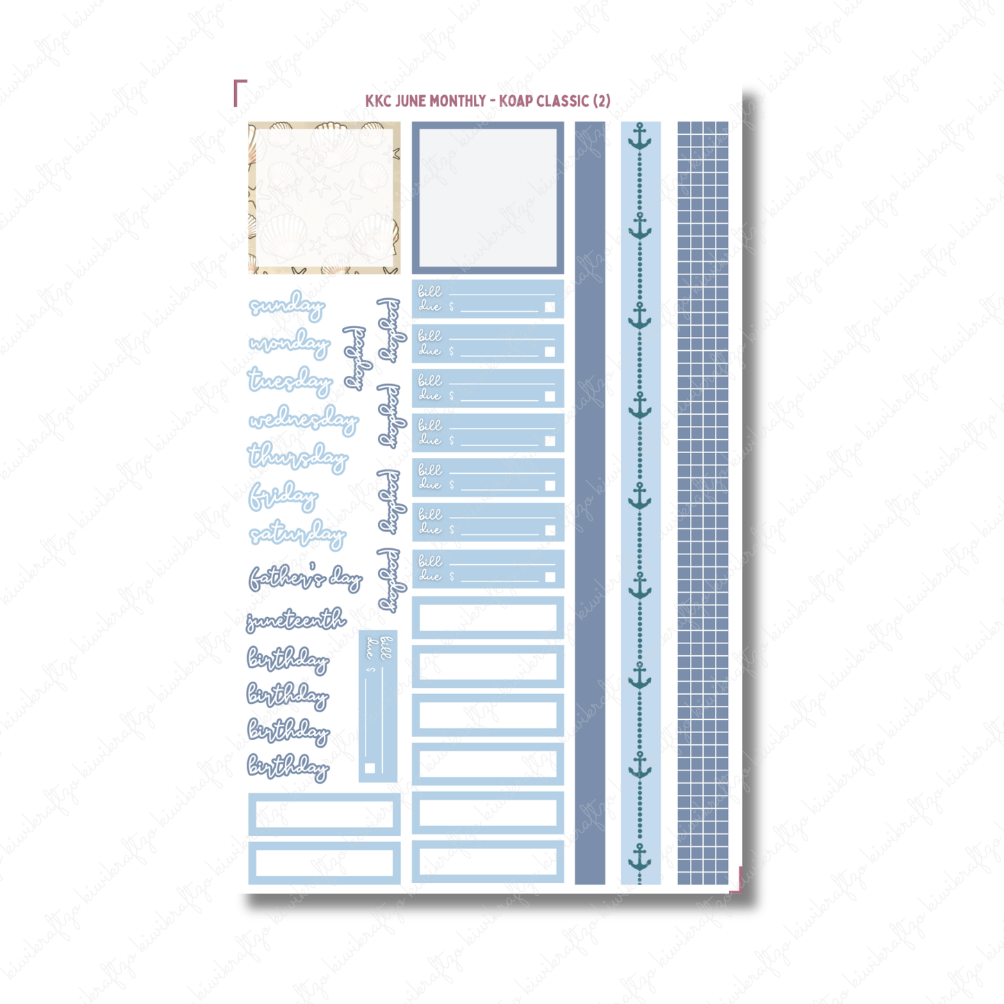 June Monthly Sticker Kit - KOAP Classic