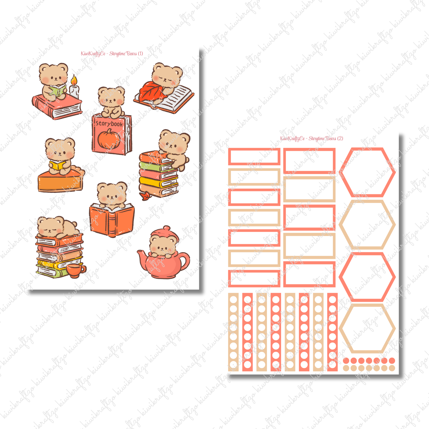 Storytime Bears PHYSICAL Sticker Kit - Standard Size