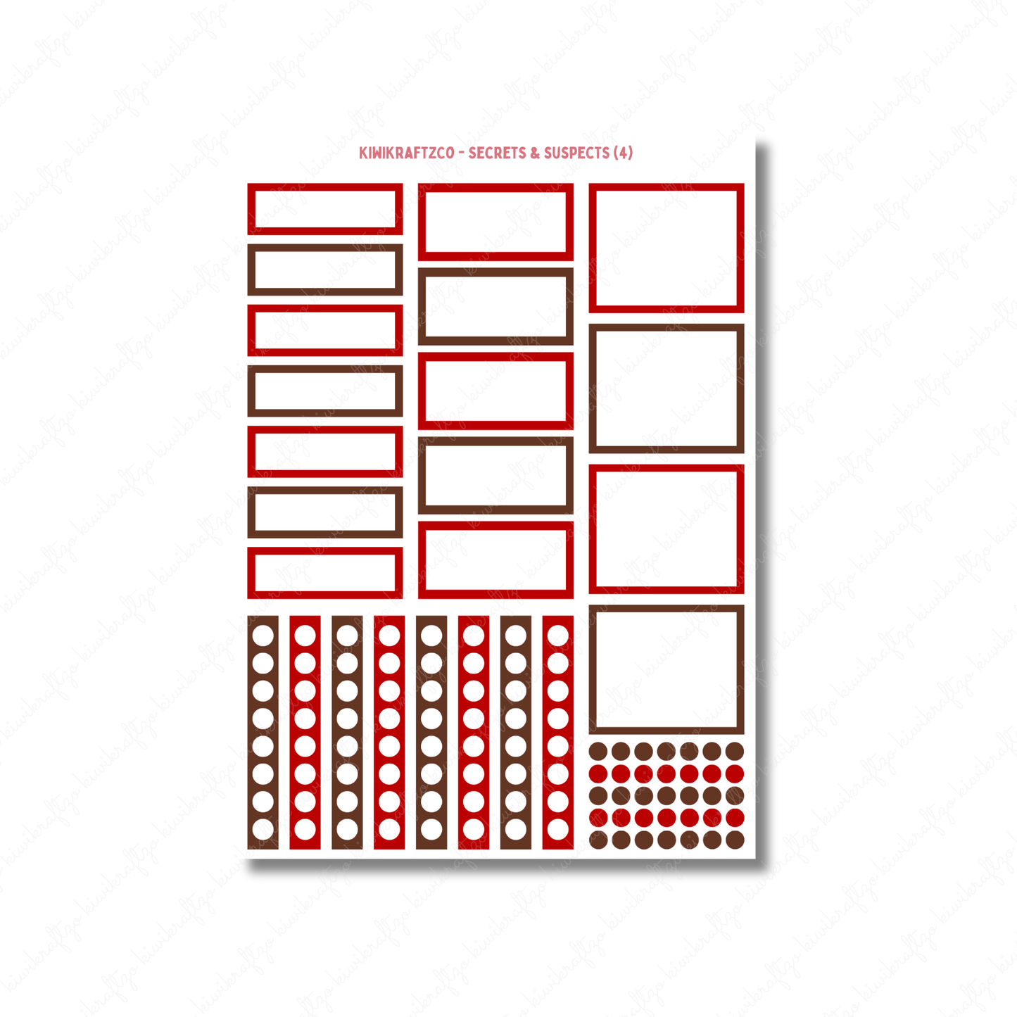 Secrets & Suspects PHYSICAL Sticker Kit - Petite Size