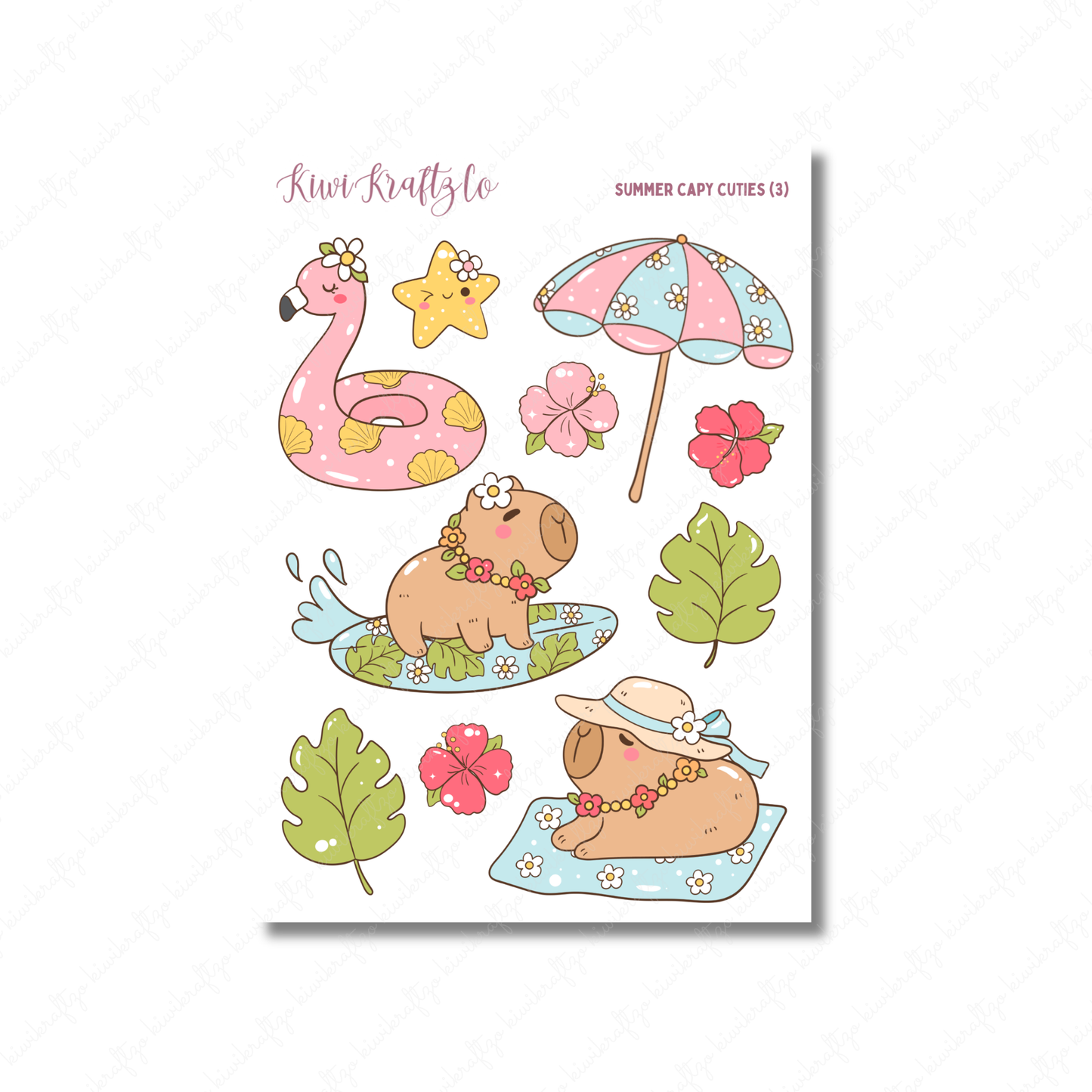 Summer Capy Cuties DIGITAL Bundle