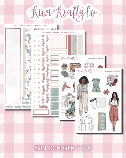 November Monthly Kit - Erin Condren 7 x 9