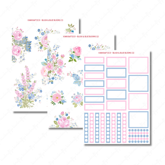 Blush & Blue Blooms DIGITAL Bundle