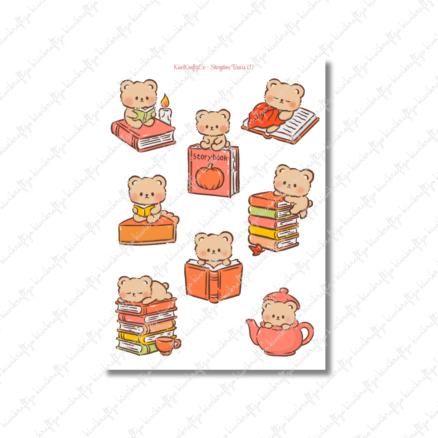 Storytime Bears PHYSICAL Sticker Kit - Standard Size