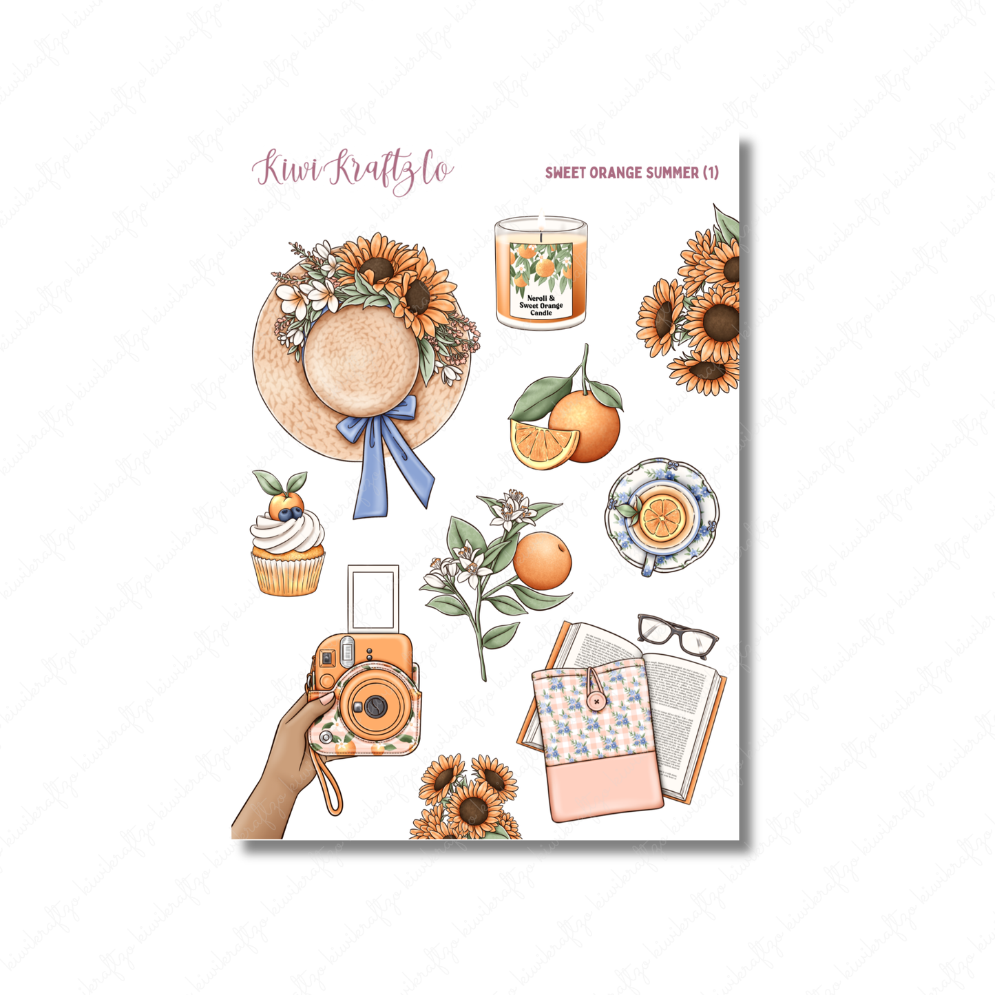 Sweet Orange Summer PHYSICAL Sticker Kit - Petite Size