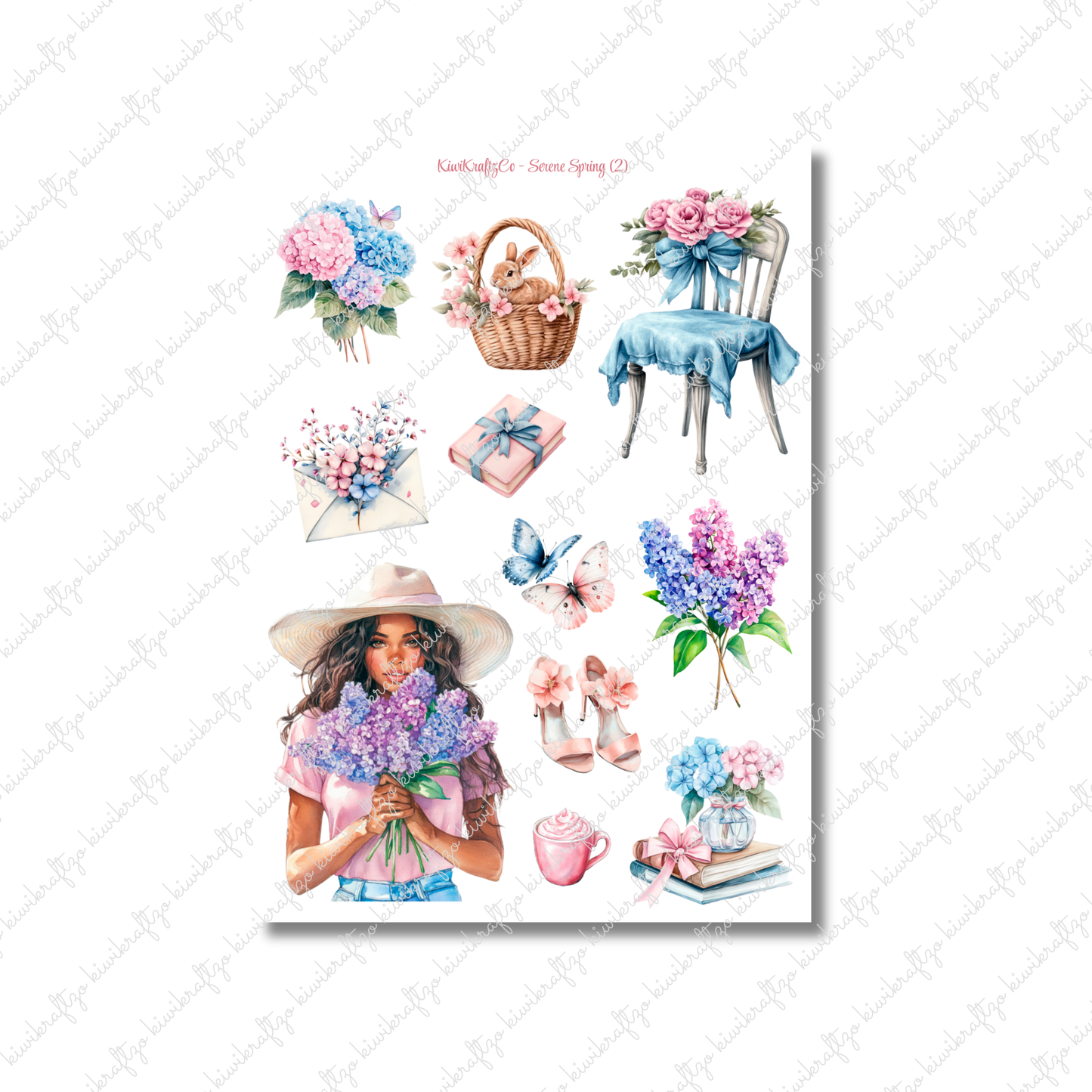 Serene Spring PHYSICAL Sticker Kit - Standard Size