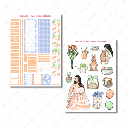 April Monthly Sticker Kit - Hobo Weeks