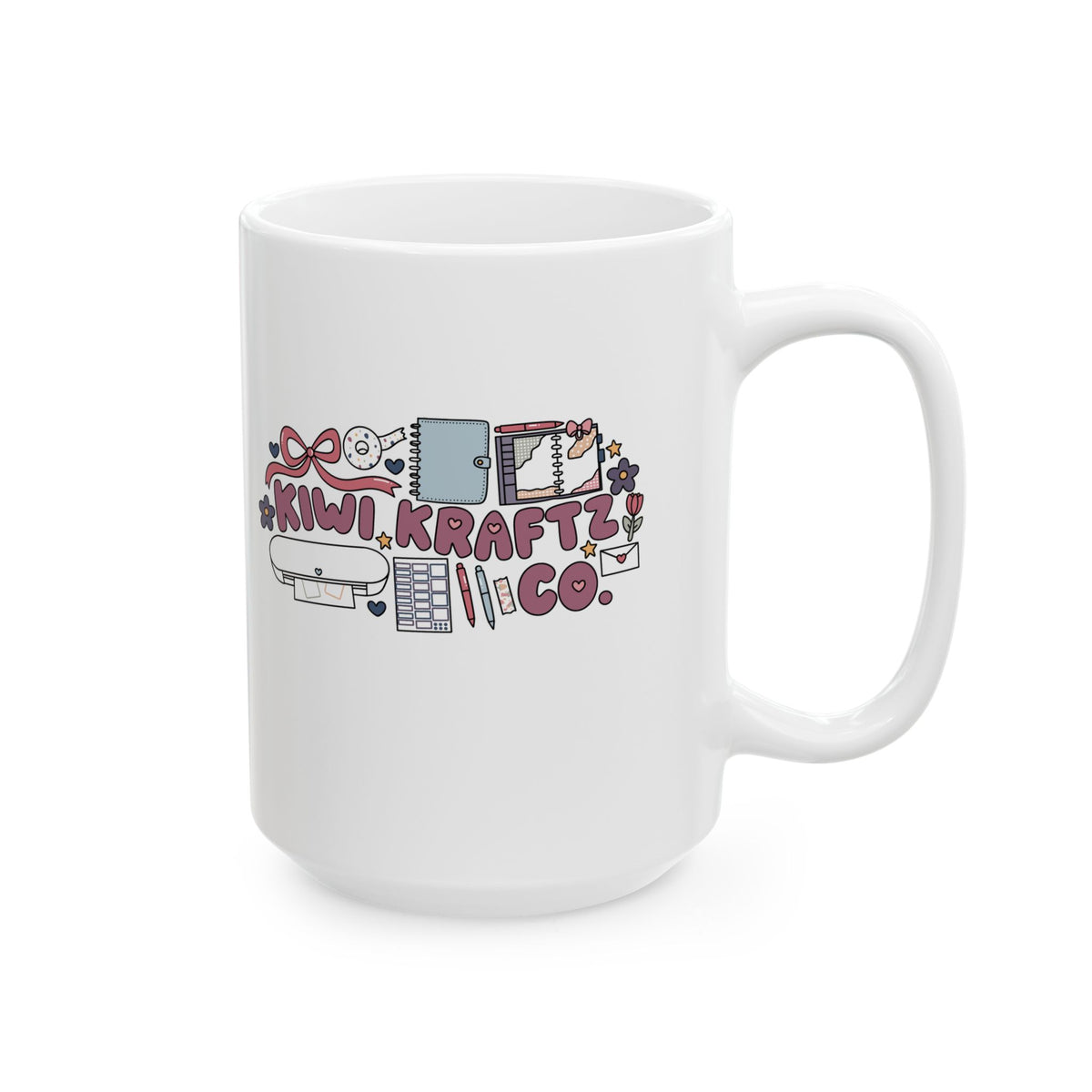 KiwiKraftzCo Doodles Ceramic Mug, 11oz or 15oz