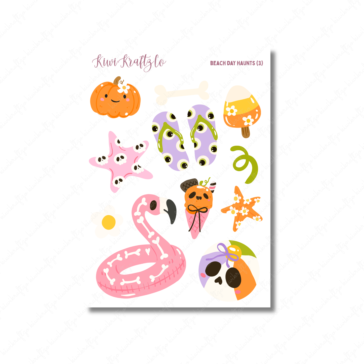 Beach Day Haunts PHYSICAL Sticker Kit - Petite Size