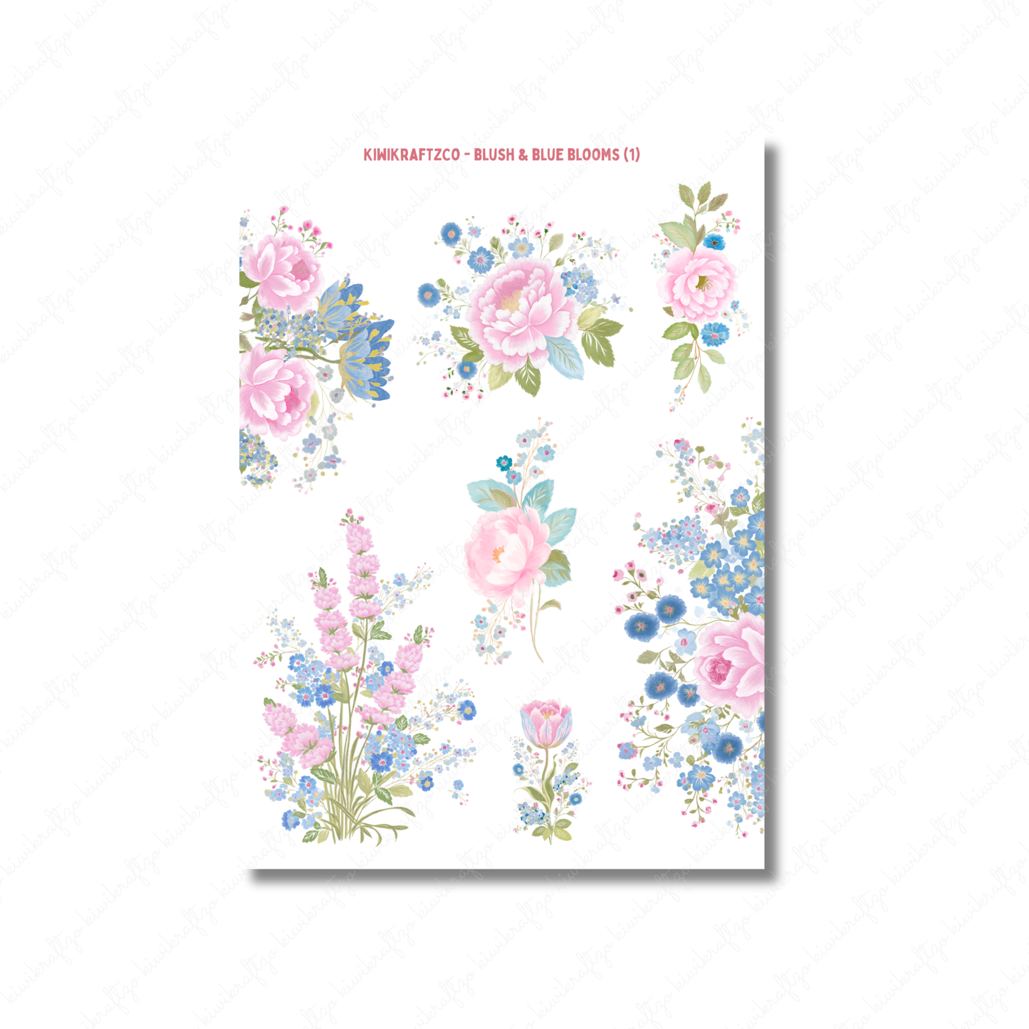 Blush & Blue Blooms DIGITAL Bundle