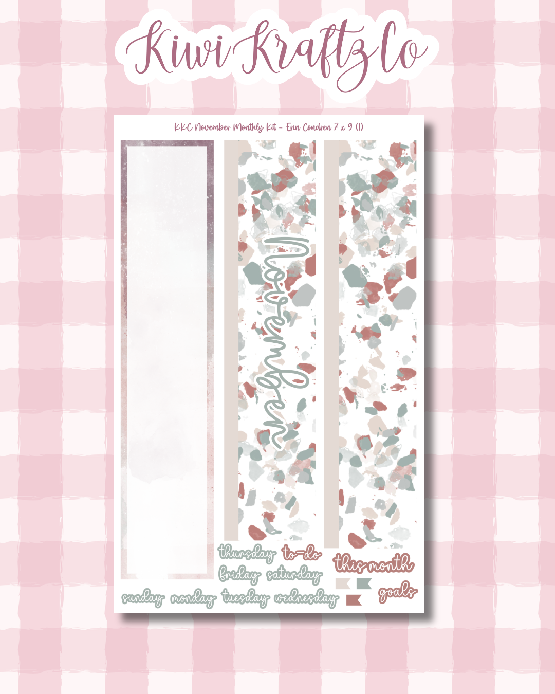 November Monthly Kit - Erin Condren 7 x 9