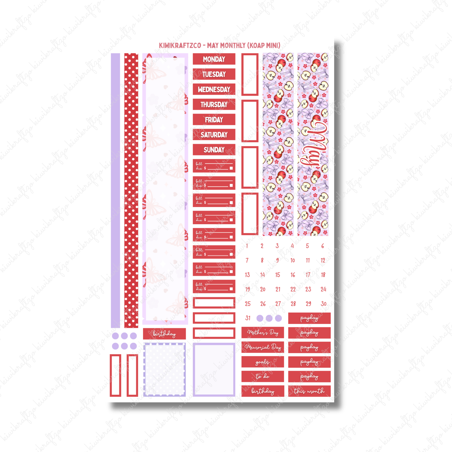 May Monthly Sticker Kit - KOAP Mini