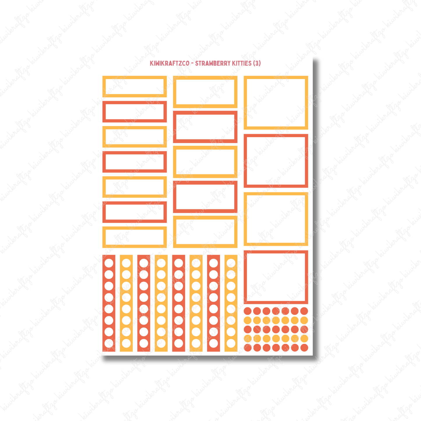 Strawberry Kitties PHYSICAL Sticker Kit - Petite Size