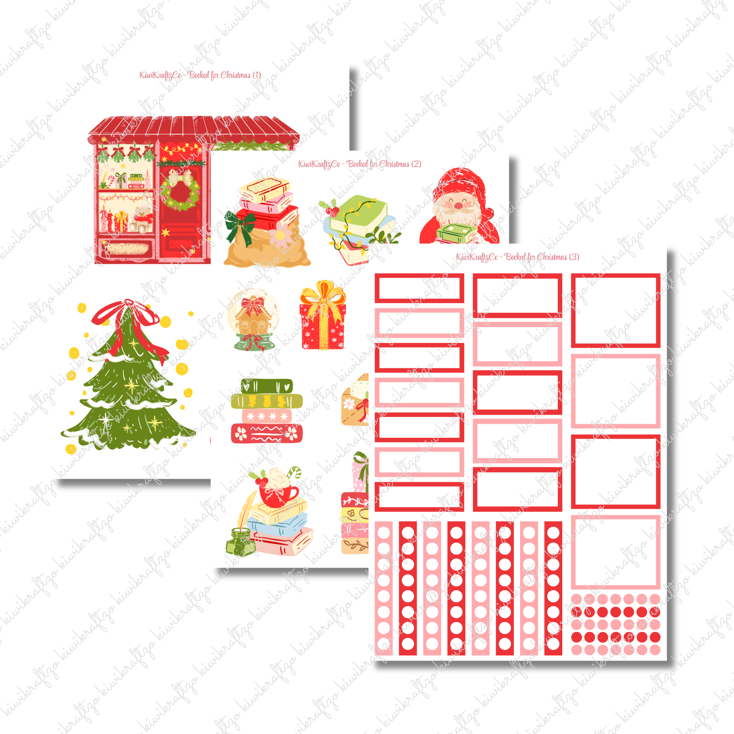 Booked for Christmas PHYSICAL Sticker Kit - Standard Size