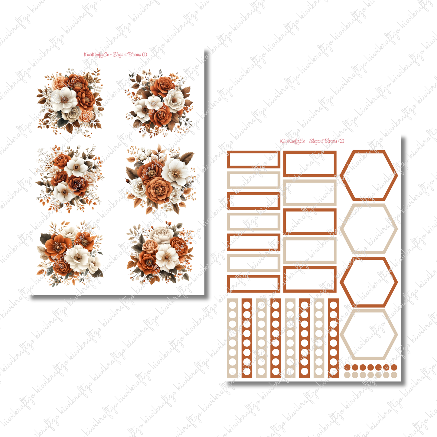 Elegant Blooms PHYSICAL Sticker Kit - Standard Size